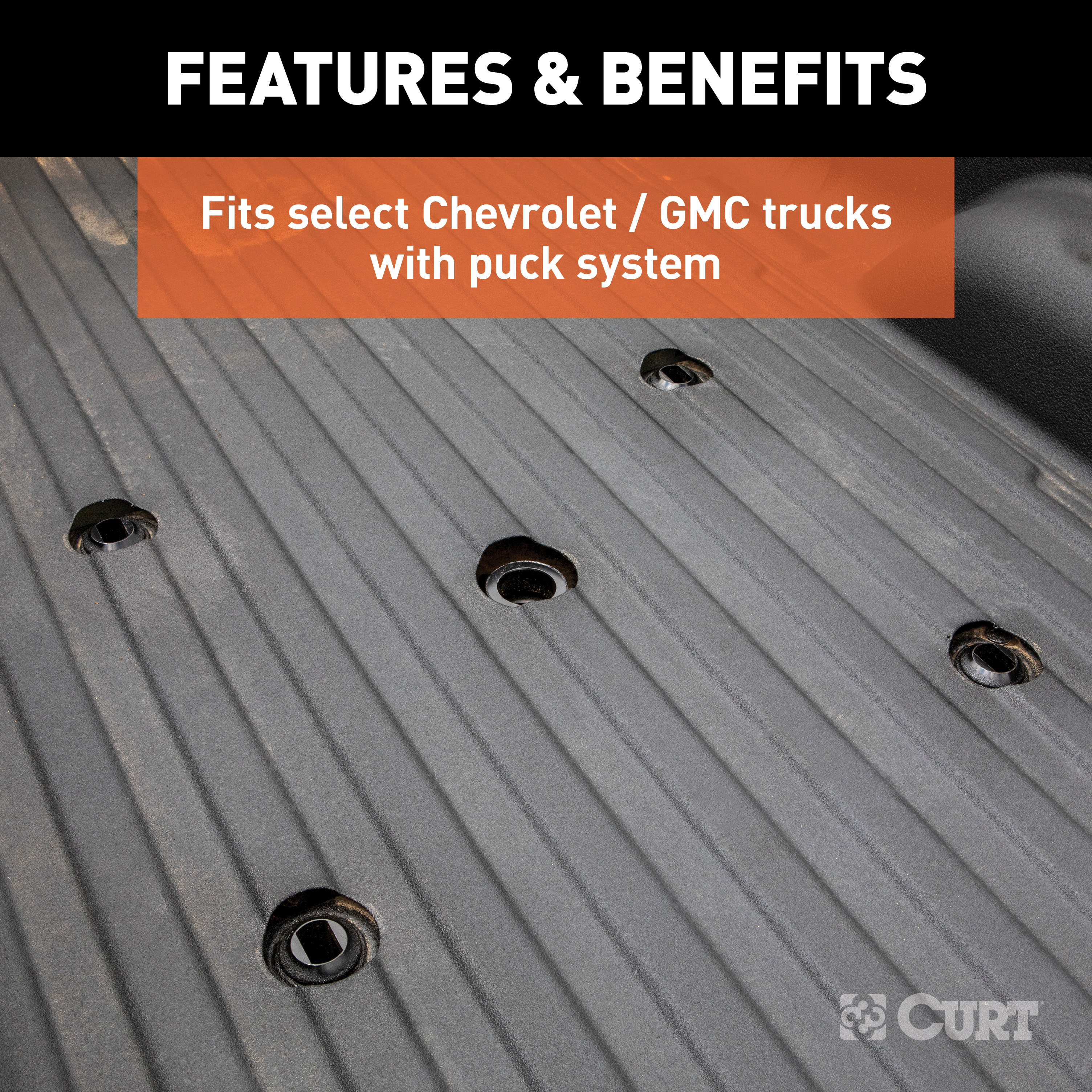 CURT E16 5th Wheel Hitch, 16,000 lbs, Select Chevrolet Silverado, GMC Sierra 2500, 3500 HD, 8-Foot Bed Puck System Model 16061