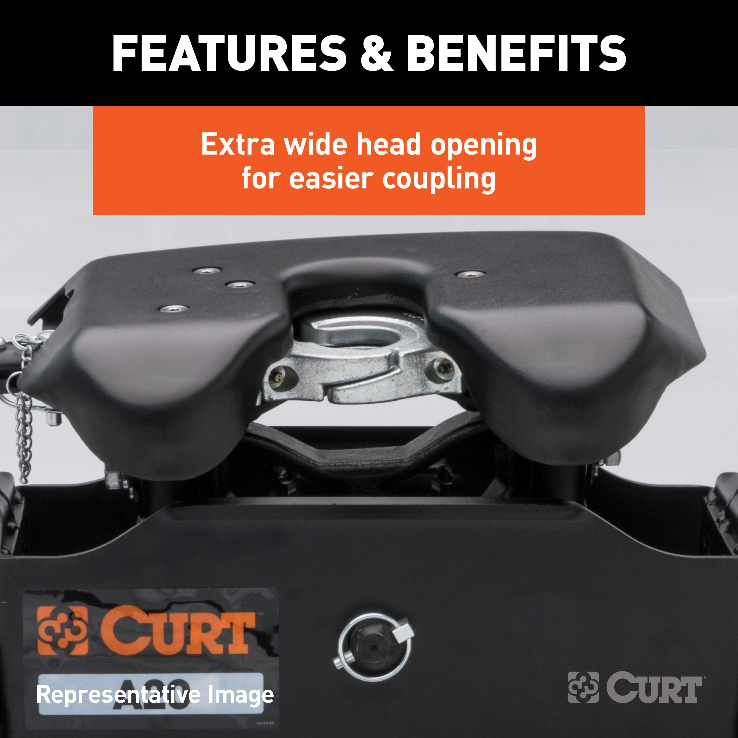 CURT A20 5th Wheel Hitch, 20,000 lbs, Select Chevrolet Silverado, GMC Sierra 2500, 3500 HD, 8-Foot Bed Puck System Model 16064