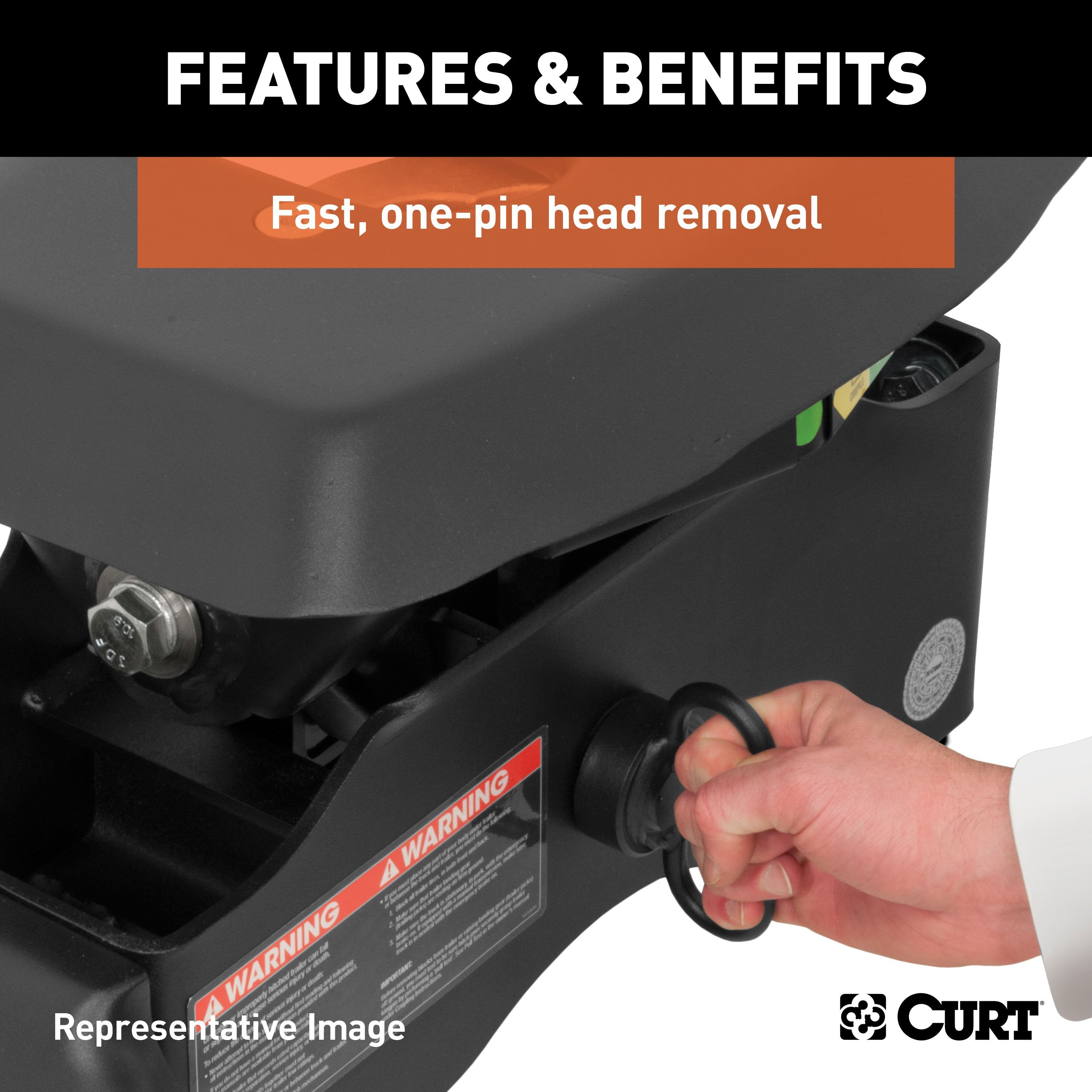 CURT A25 5th Wheel Hitch, 25,000 lbs, Select Chevrolet Silverado, GMC Sierra 2500, 3500 HD, 8-Foot Bed Puck System Model 16066