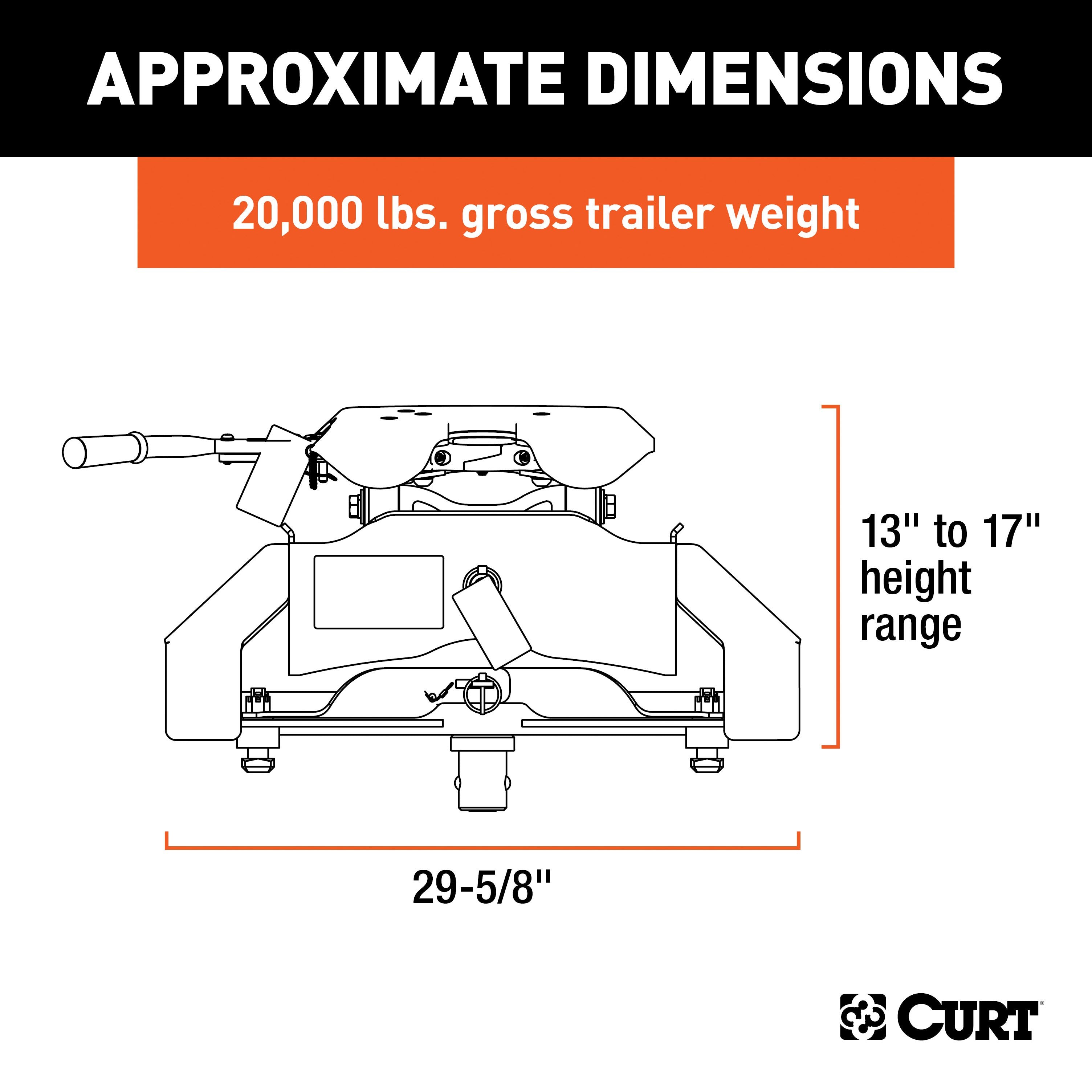 CURT A20 5th Wheel Hitch, 20,000 lbs, Select Nissan Titan XD, 8-Foot Bed Puck System Model 16074