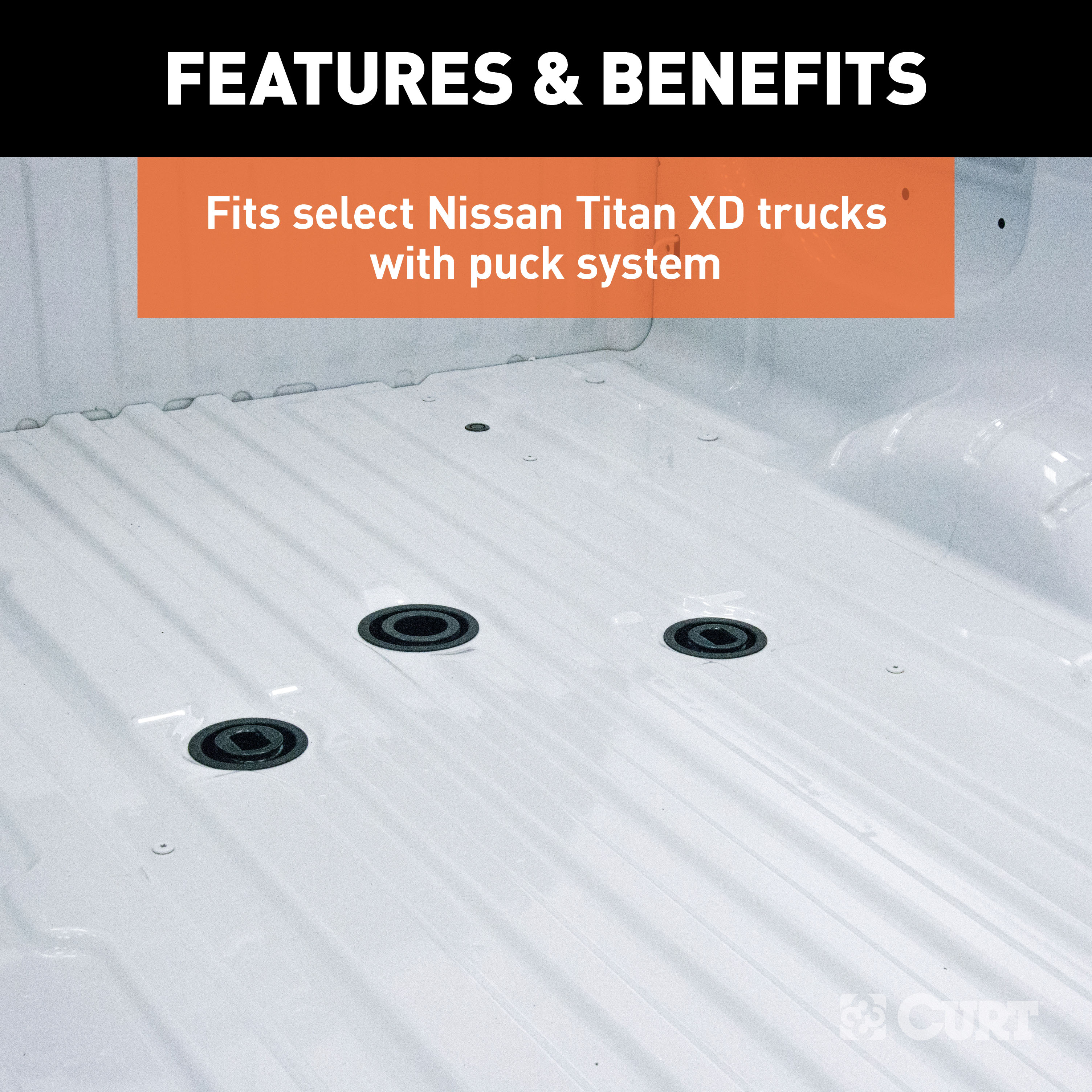 CURT A20 5th Wheel Hitch, 20,000 lbs, Select Nissan Titan XD, 8-Foot Bed Puck System Model 16074
