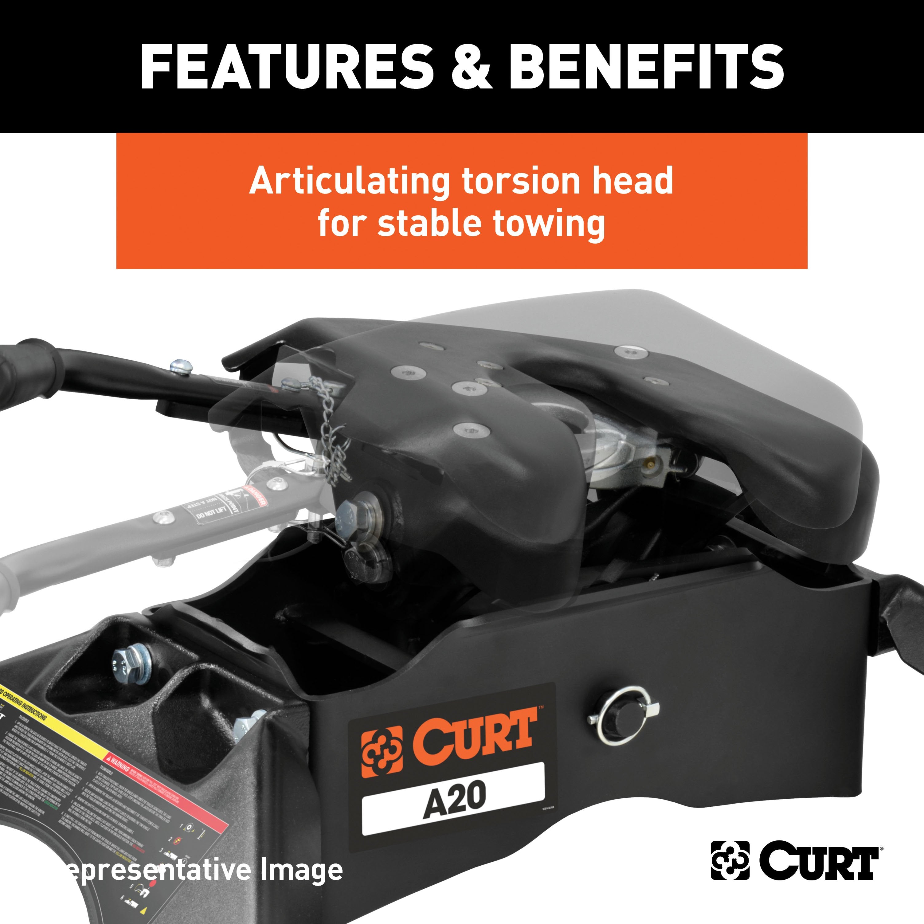 CURT A20 5th Wheel Hitch, 20,000 lbs, Select Nissan Titan XD, 8-Foot Bed Puck System Model 16074