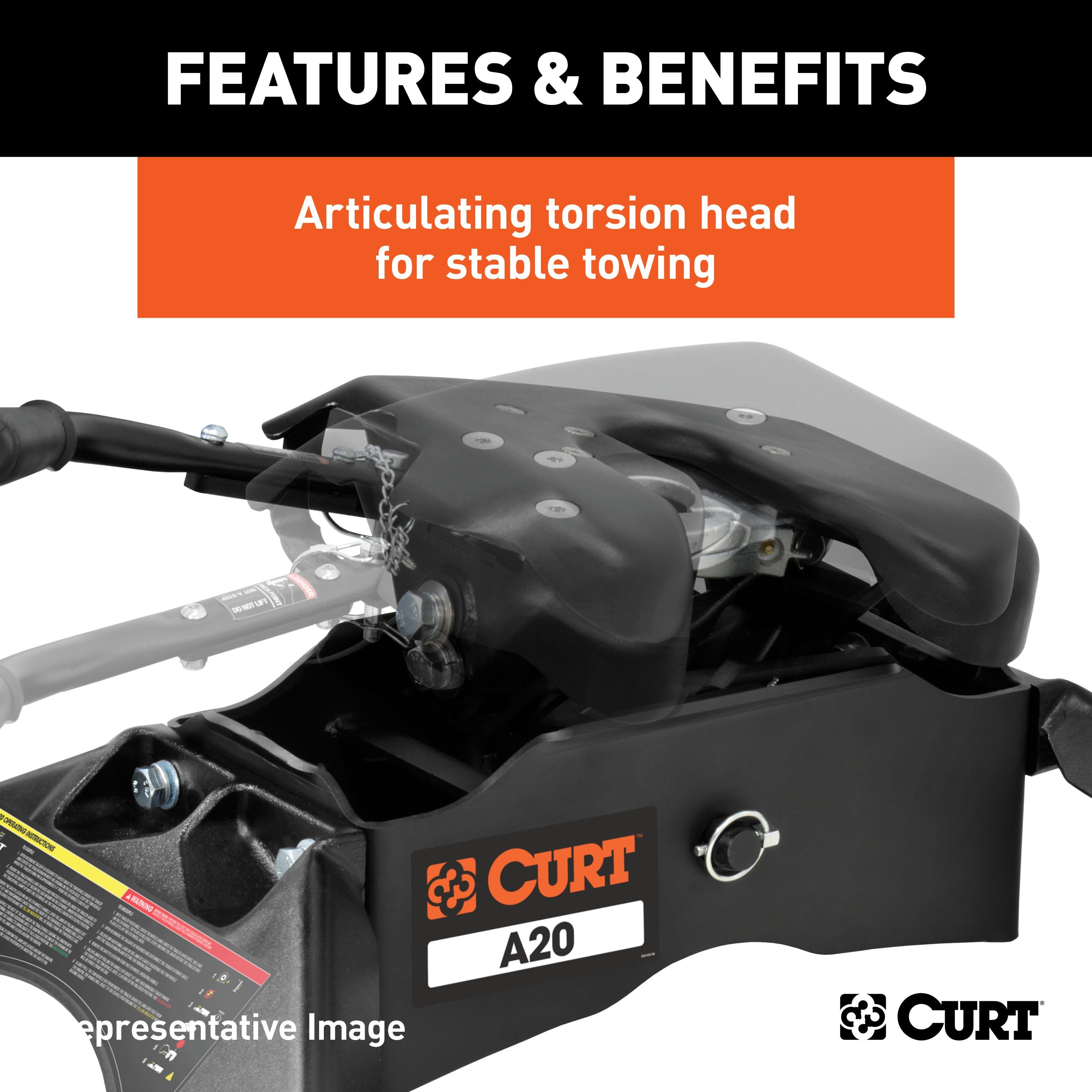 CURT A20 5th Wheel Hitch, 20,000 lbs, Select Chevrolet Silverado, GMC Sierra 2500, 3500 HD, 8-Foot Bed Puck System Model 16092