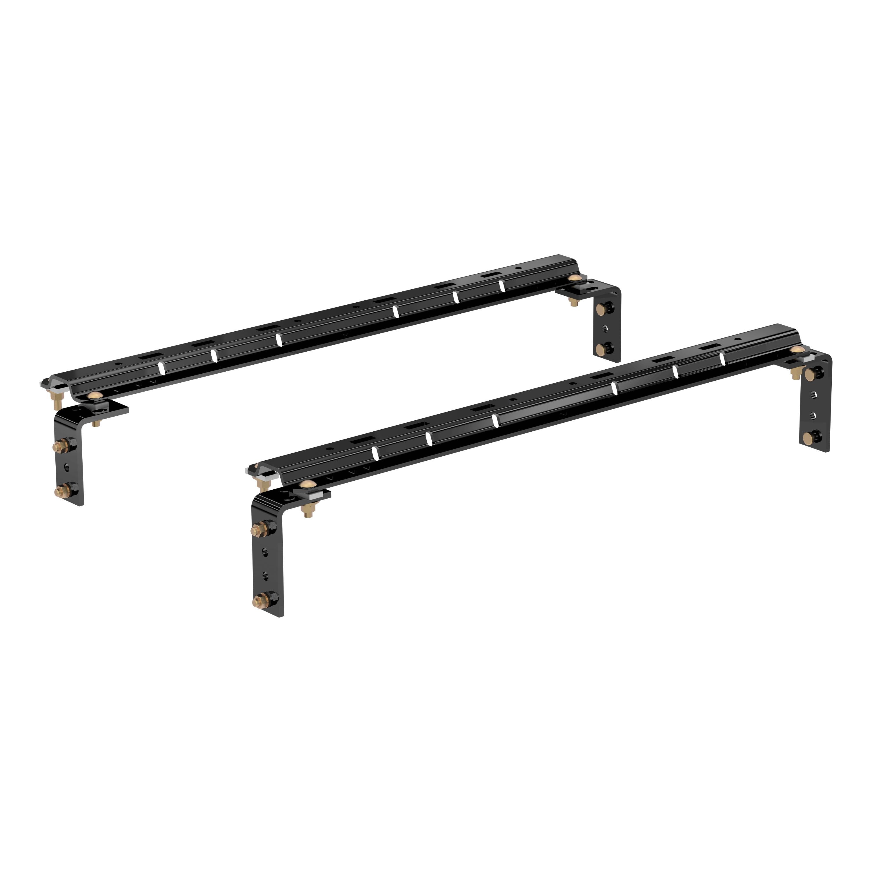CURT Industry-Standard 5th Wheel Hitch Rails and Brackets, Gloss Black, 25,000 Pounds Model 16100