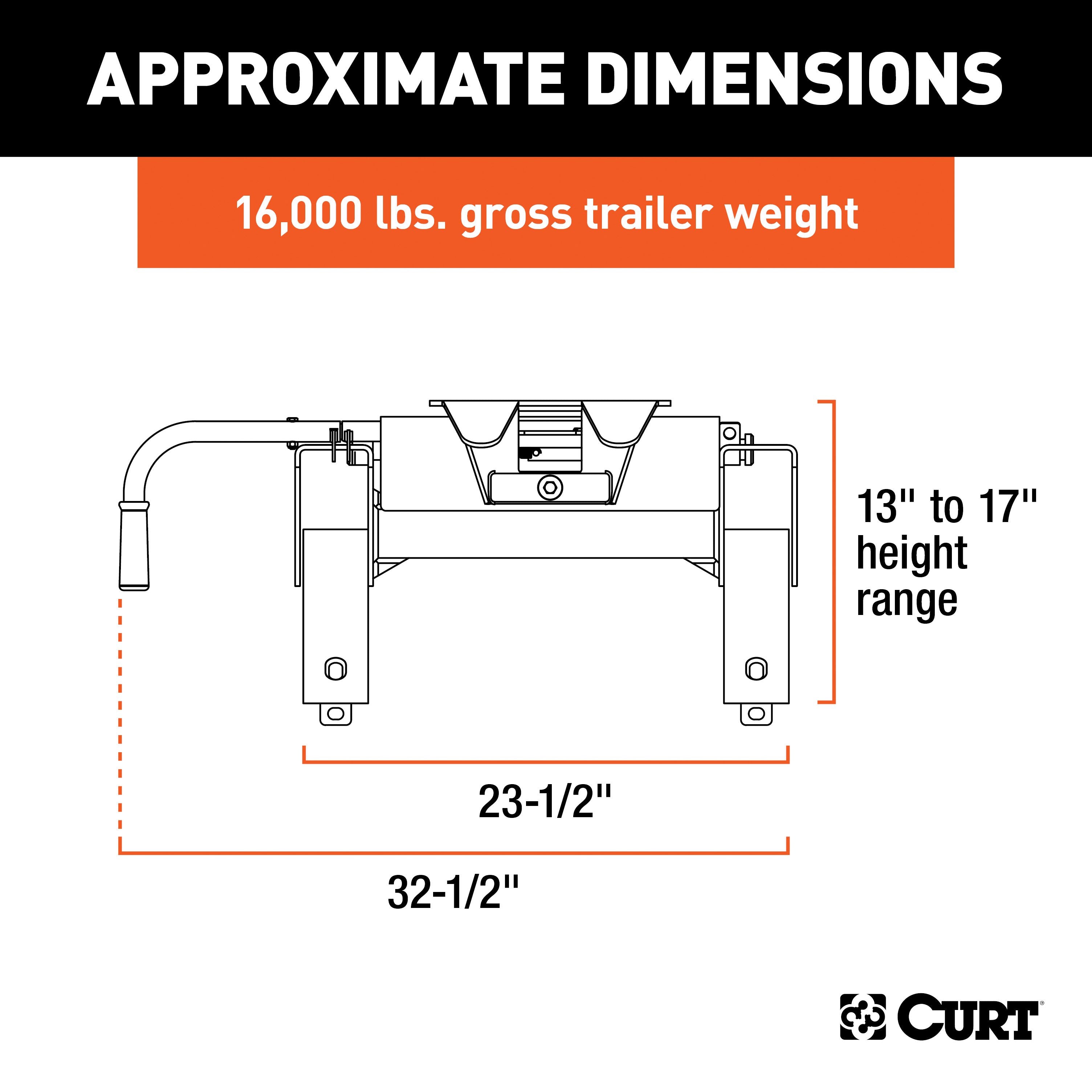 CURT E16 5th Wheel Hitch, 16,000 lbs Model 16115
