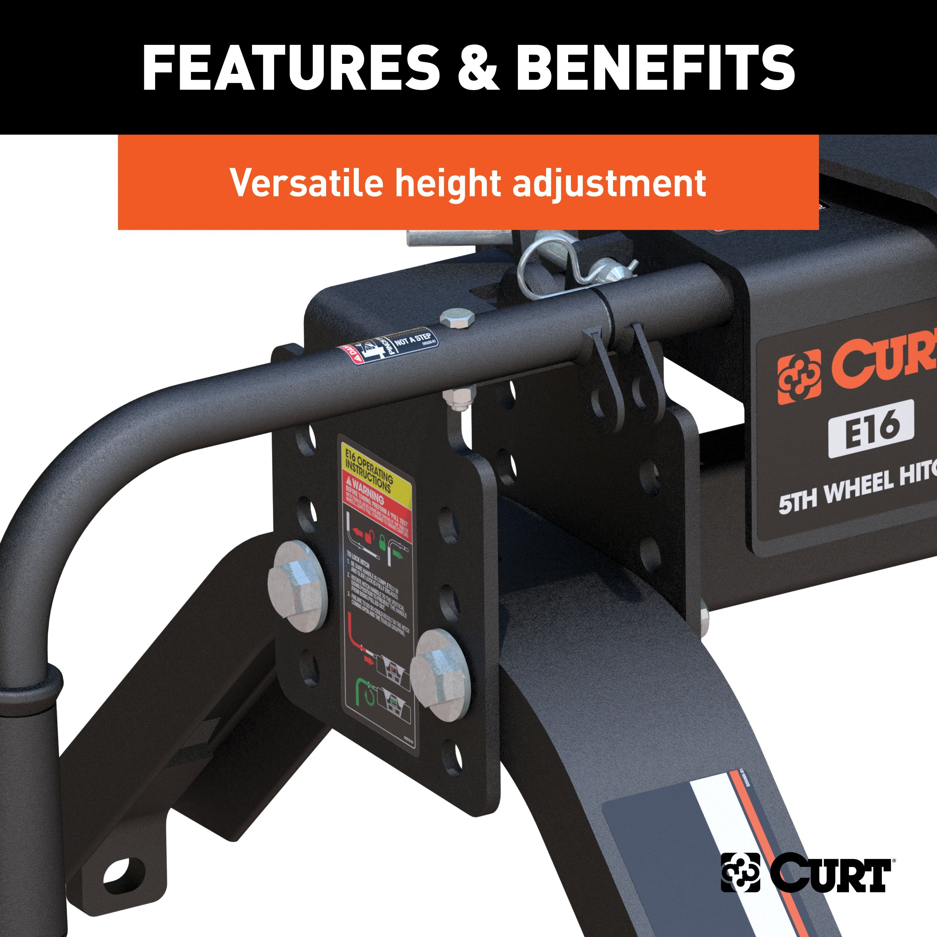 CURT E16 5th Wheel Hitch, 16,000 lbs Model 16115