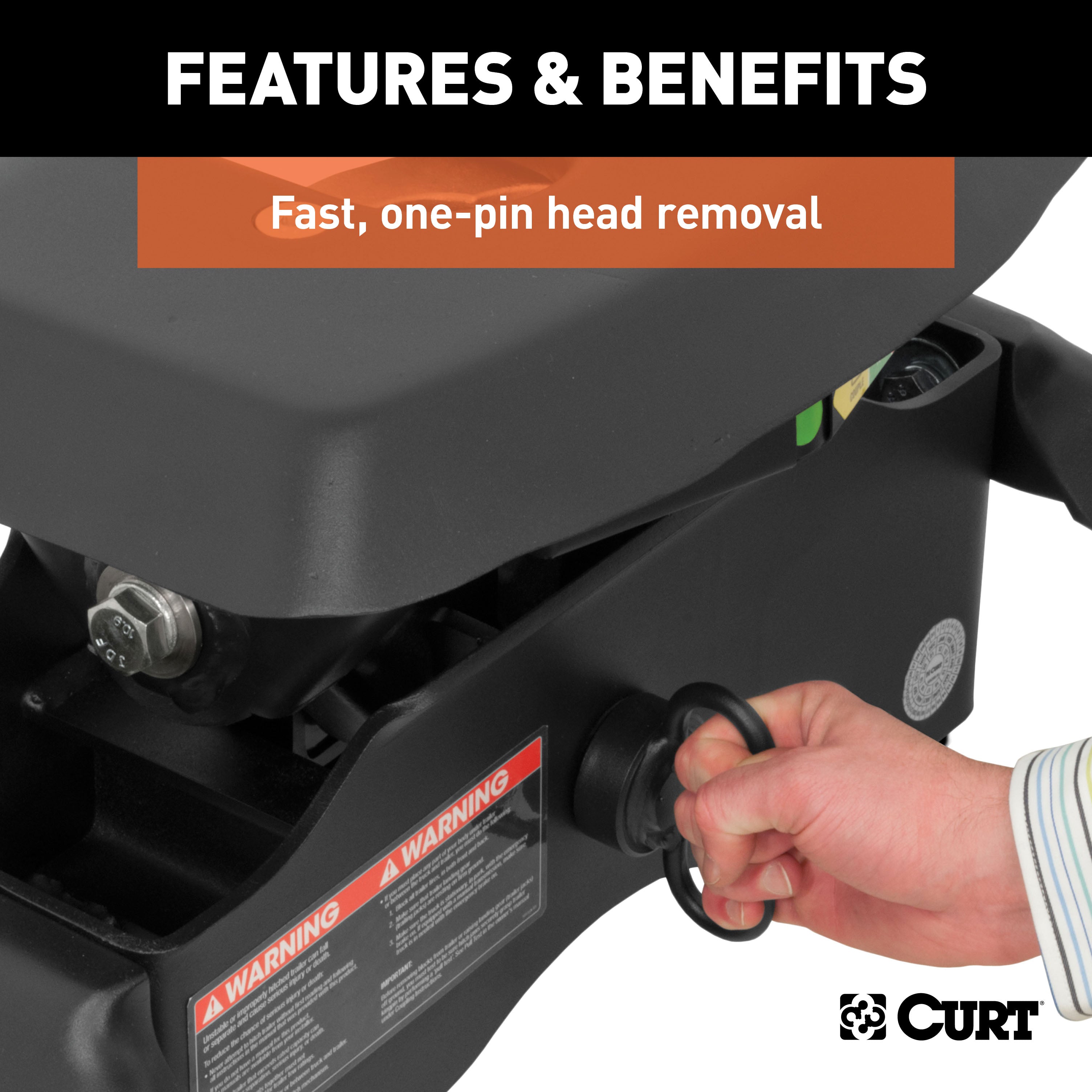 CURT A16 5th Wheel Hitch with Base Rails, 16,000 lbs Model 16121