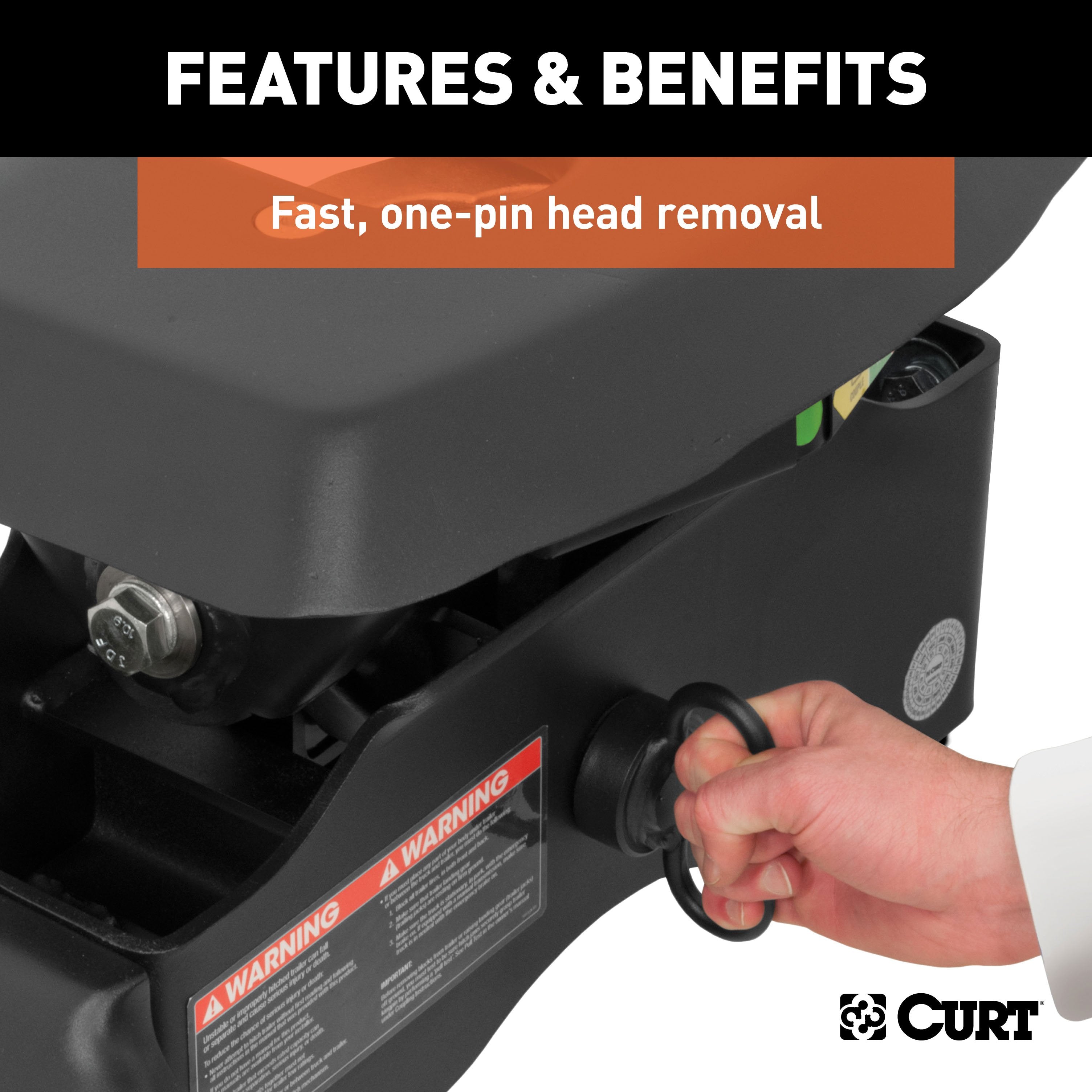 CURT A20 5th Wheel Hitch with Base Rails, 20,000 lbs Model 16141