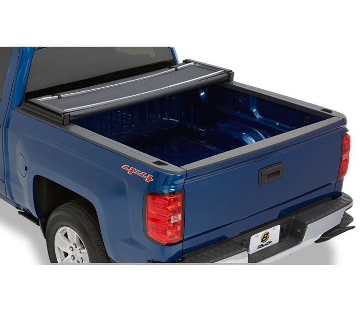 Soft Tri-Fold Tonneau Cover EZ-Fold For Nissan 2004-2024 Titan 6.5 Foot Black Tailgate Spoiler Not Included Bestop
