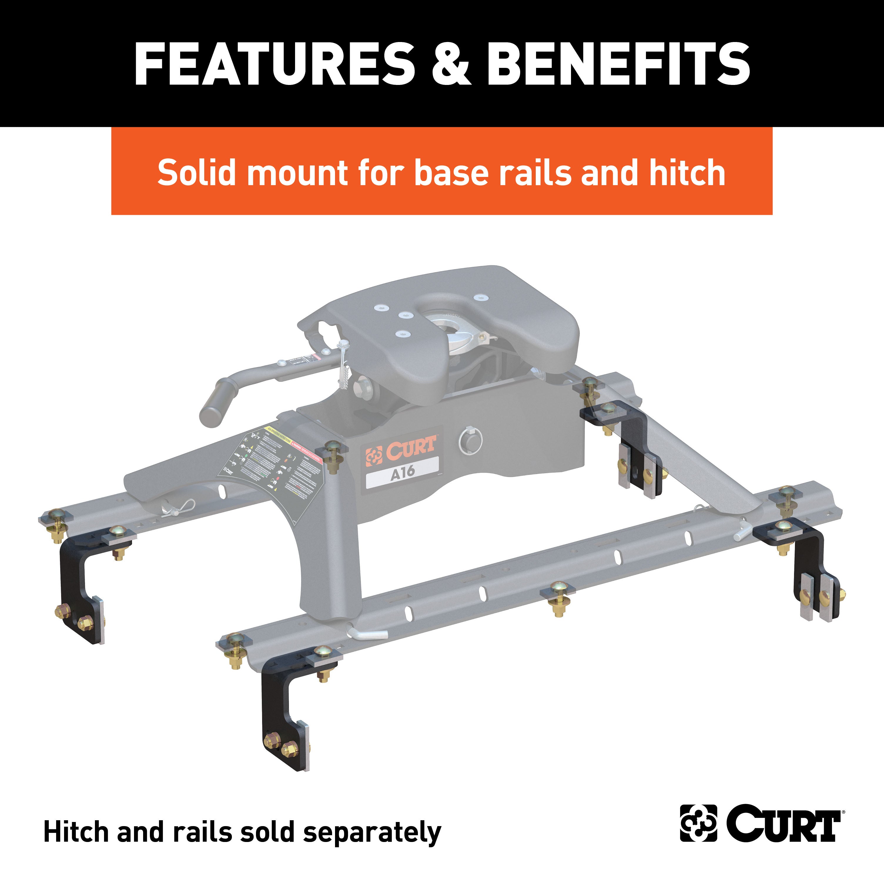 CURT 5th Wheel Installation Brackets, Select Ford F-150, Additional Brackets Required Model 16300