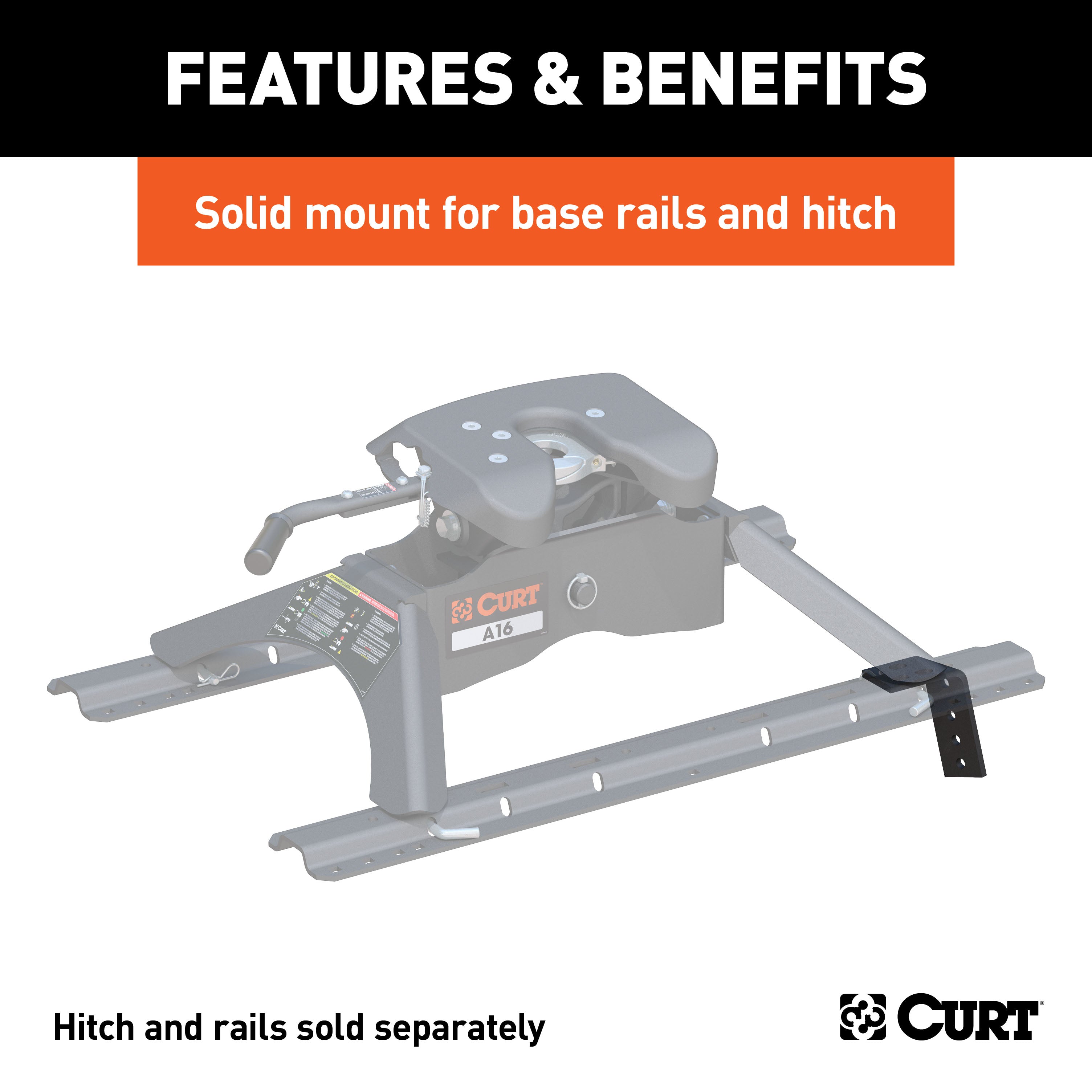 CURT 5th Wheel Installation Brackets, Select Dodge Ram 1500, Additional Brackets Required Model 16303