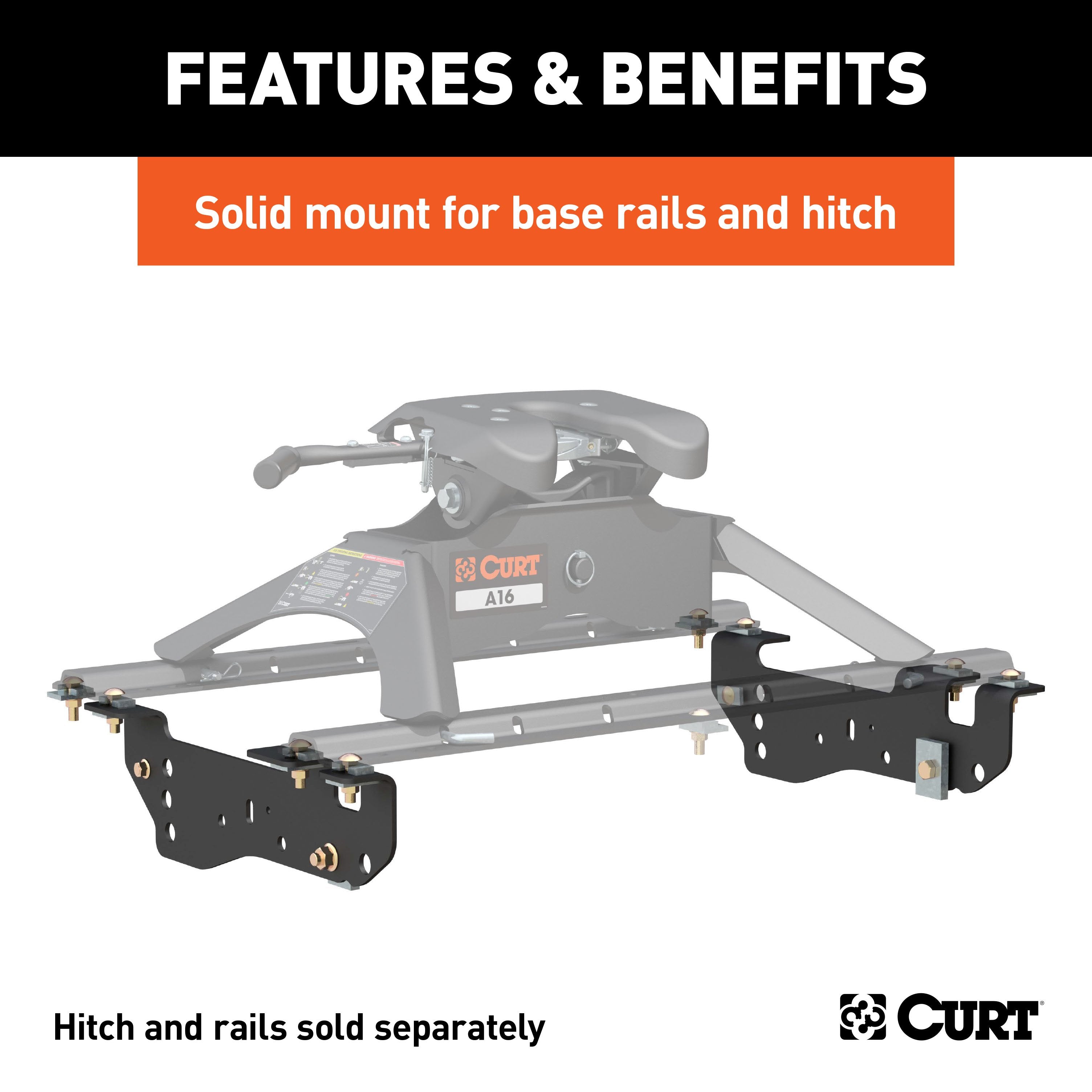 CURT 5th Wheel Installation Brackets, Select Ford F-250, F-350, F-450 Super Duty Model 16448