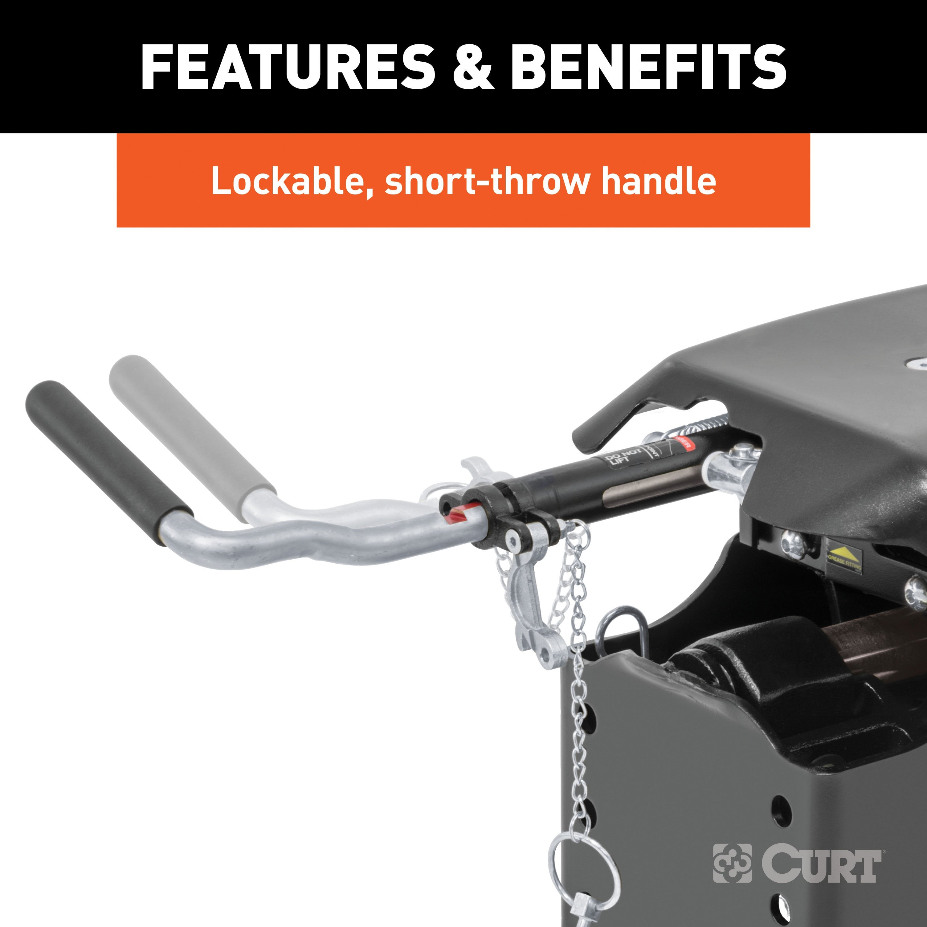CURT Q20 5th Wheel Hitch Head Only, Legs or Roller Required, 20,000 lbs Model 16530