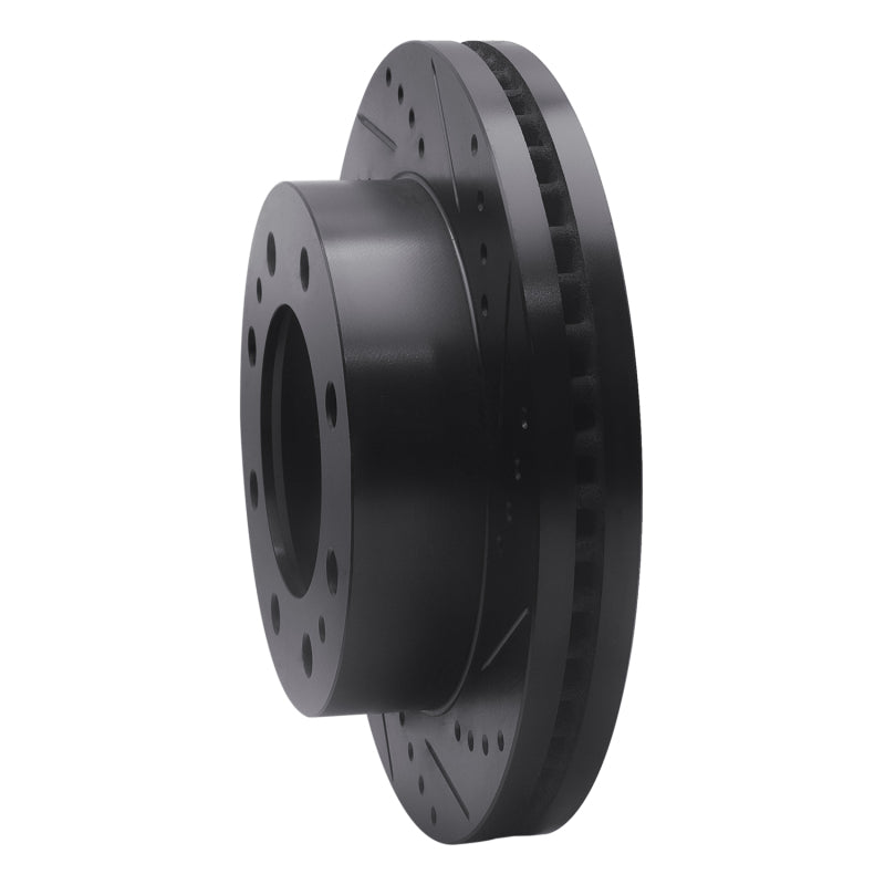R1 01-25 Chevrolet AVALANCHE 2500 Front Right Drilled & Slotted Black Brake Rotor