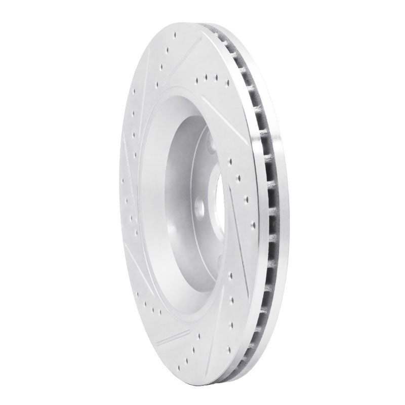 R1 12-18 Jeep Wrangler Front Right Drilled & Slotted Silver Brake Rotor