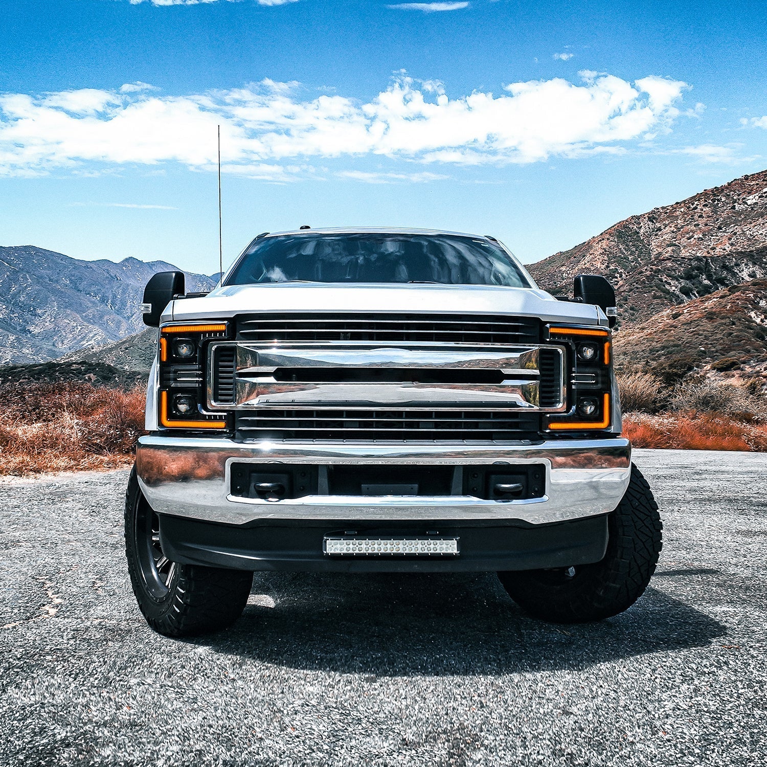 17-19 Ford Super Duty MKII LUXX-Series LED Projector Headlights Chrome
