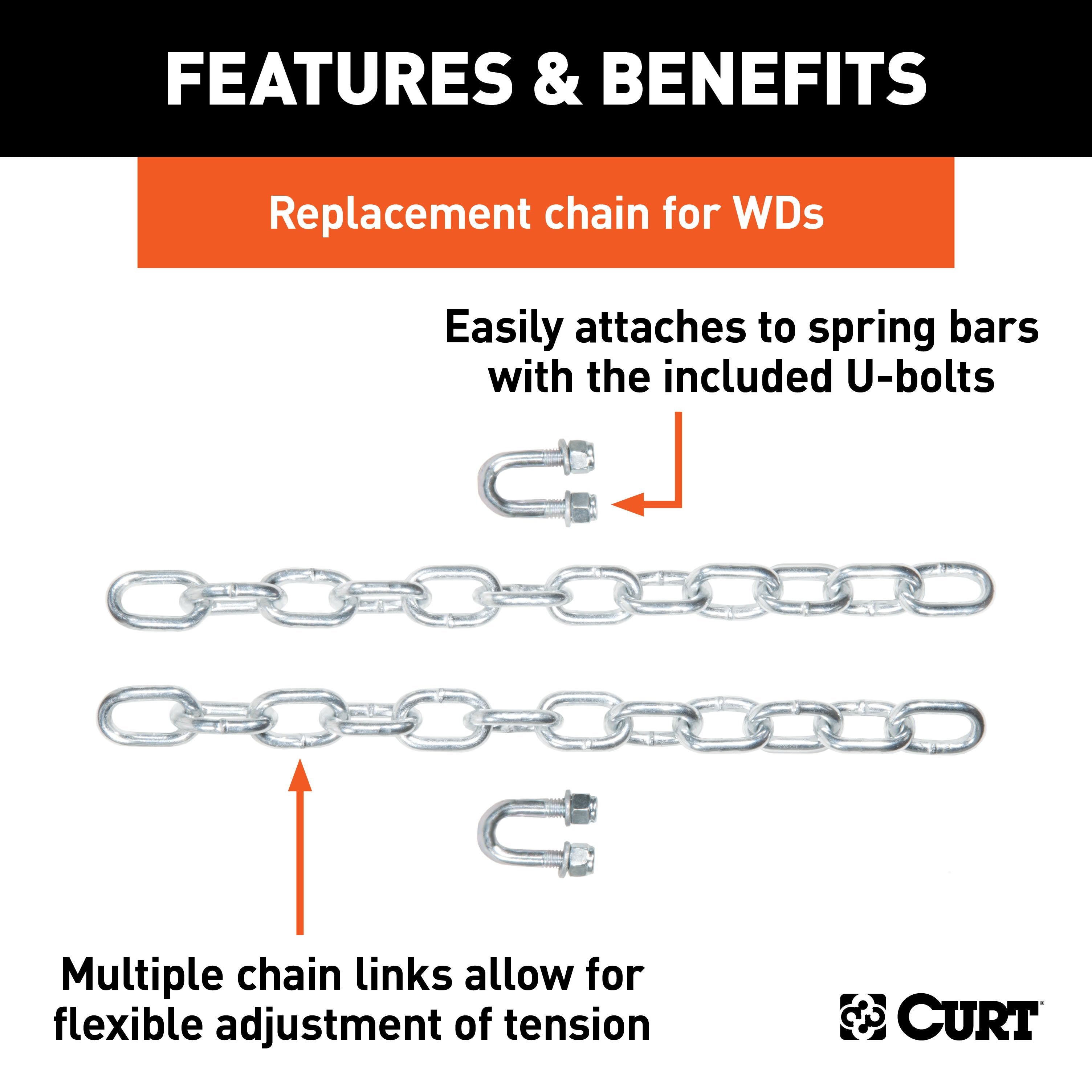 CURT Replacement Weight Distribution Hitch Chain Kit Model 17111