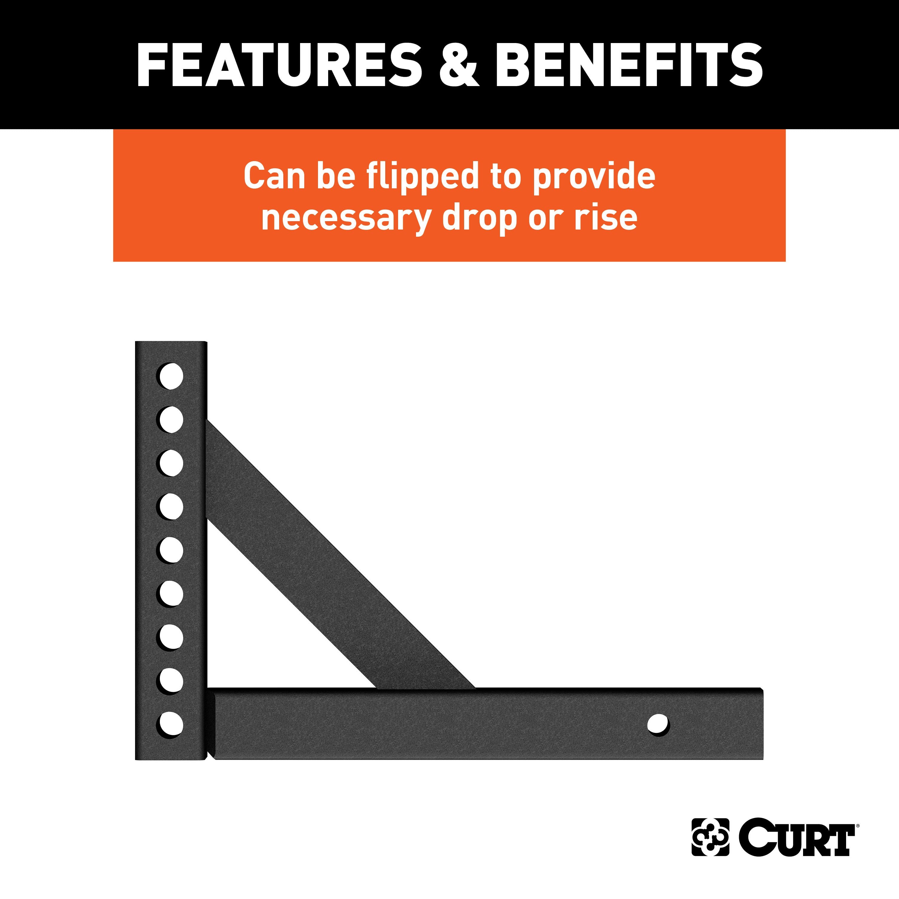CURT Replacement Weight Distribution Hitch Shank, 2-Inch Receiver, 6-Inch Drop, 10-1/4-Inch Rise Model 17122
