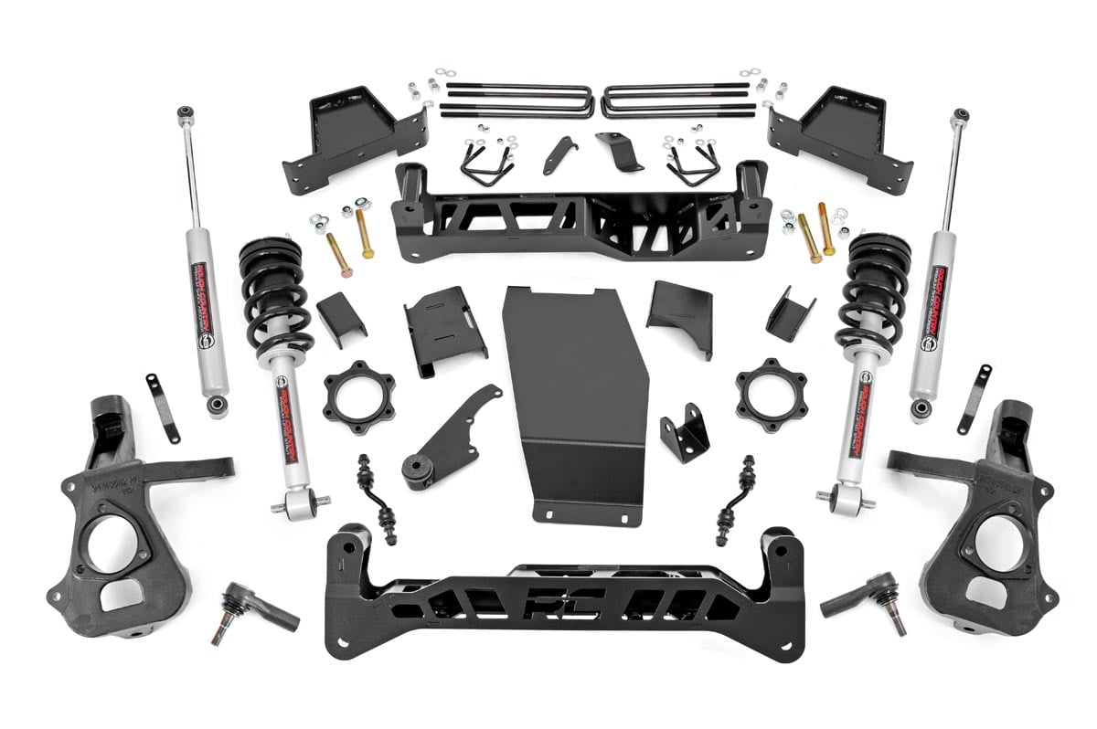 7 Inch Lift Kit Alum/Stamp Steel FR N3 Silverado/Sierra 1500 (14-18 & Classic) Rough Country