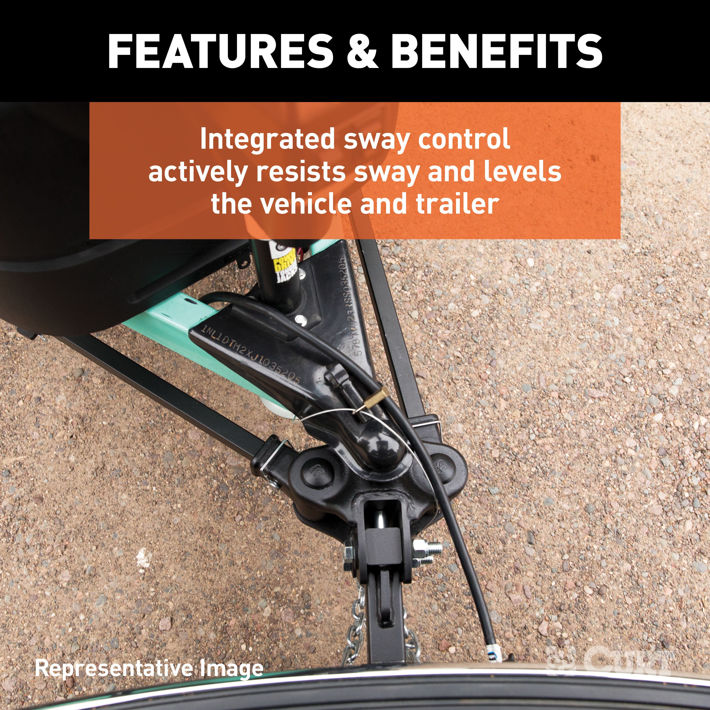 CURT TruTrack 4P Weight Distribution Hitch with 4x Sway Control, Up to 8K, 2-Inch Shank Model 17499
