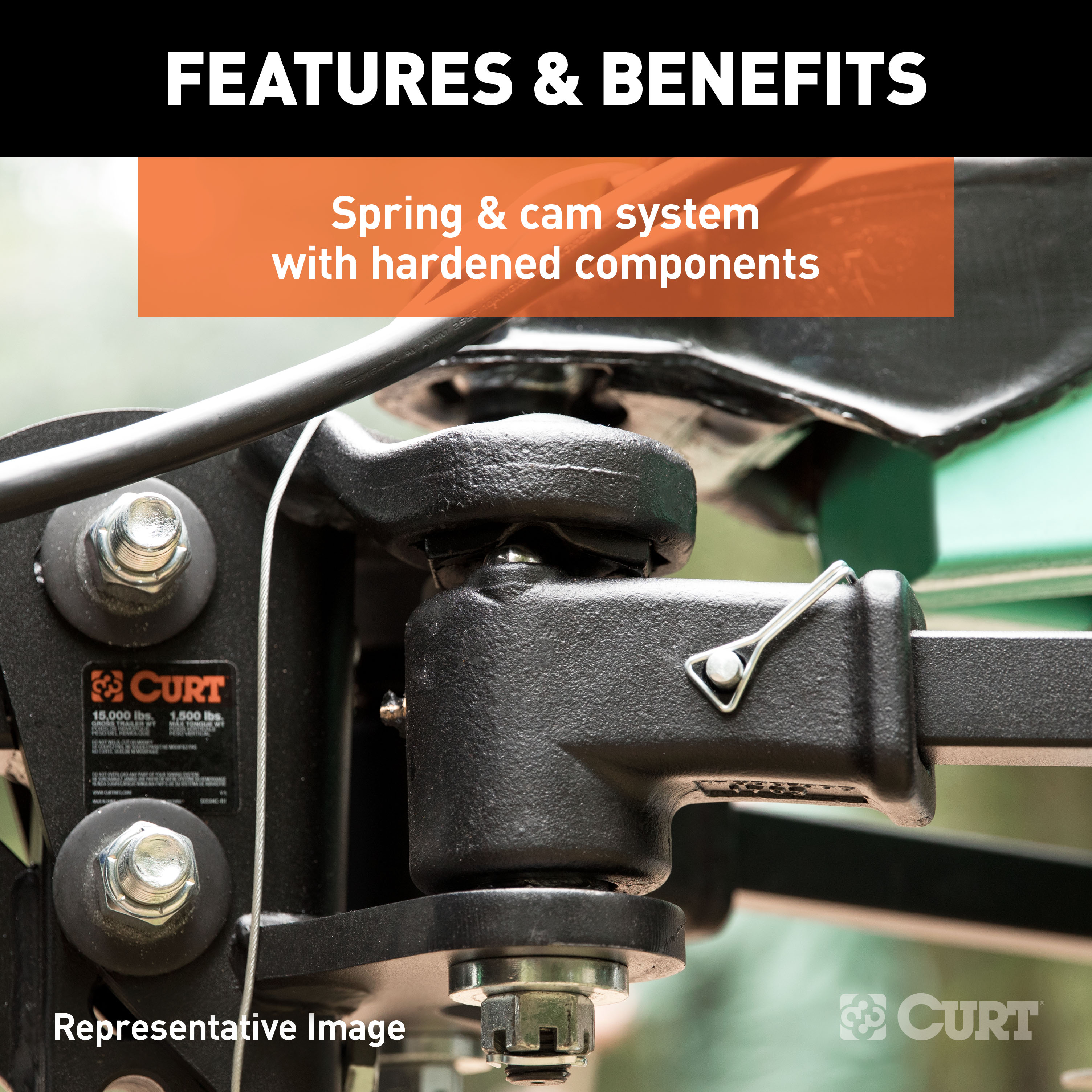 CURT TruTrack 4P Weight Distribution Hitch with 4x Sway Control, Up to 10K, 2-In Shank, 2-5/16-Inch Ball Model 17500