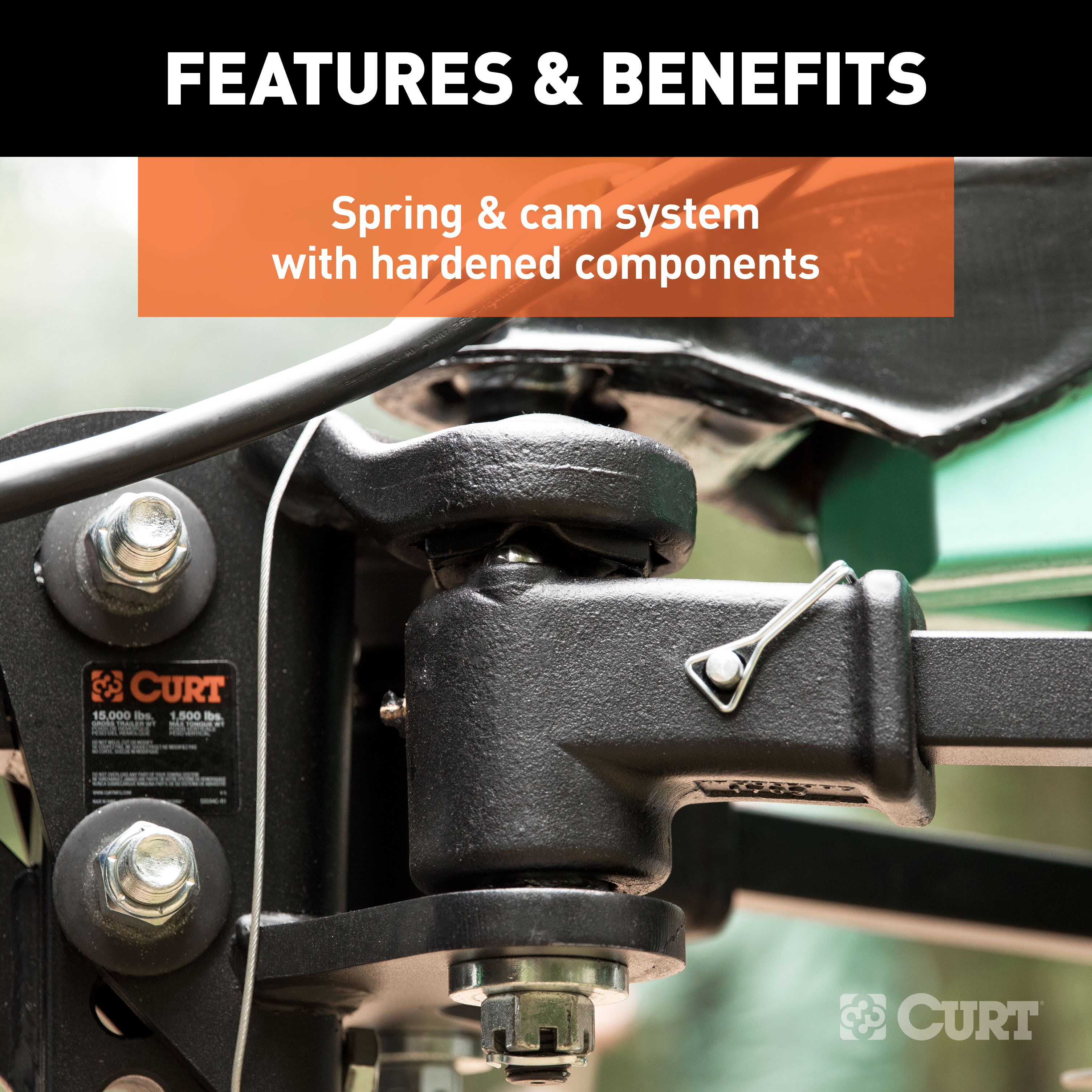 CURT TruTrack 4P Weight Distribution Hitch with 4x Sway Control, Up to 15K, 2-In Shank, 2-5/16-Inch Ball Model 17501