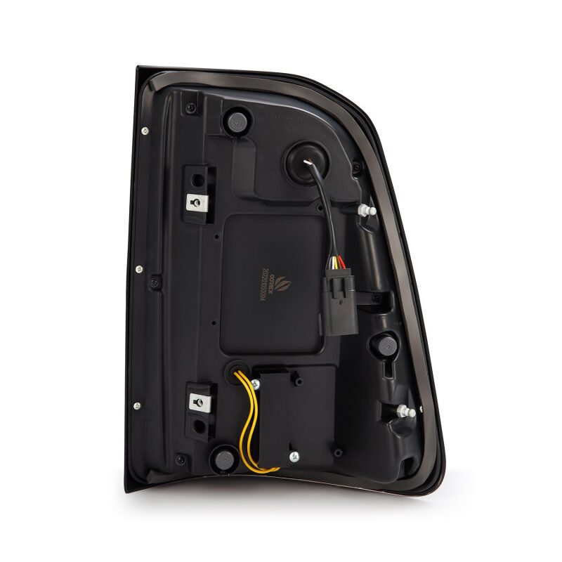 AlphaRex Luxx-Series LED tail lights for 19-21 Dodge Ram 1500 in alpha-black with sequential signal features.