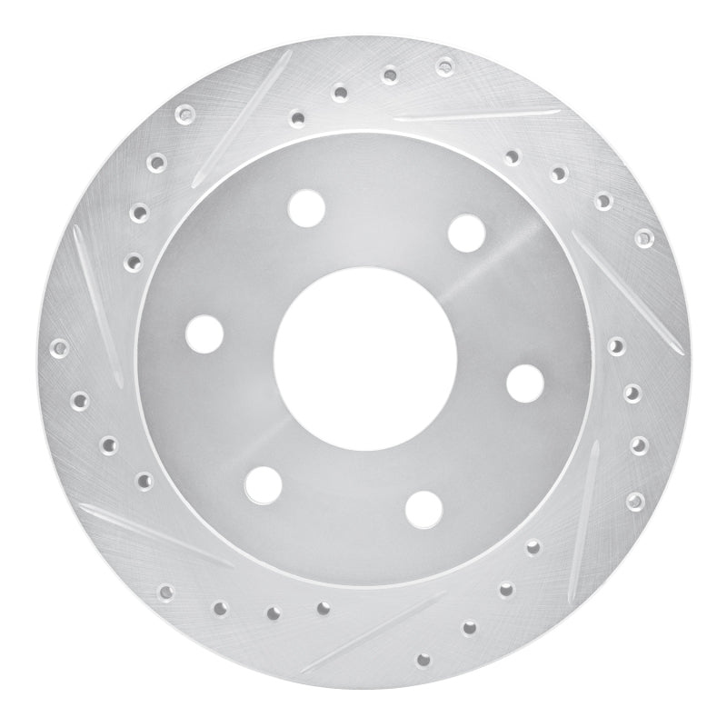 R1 88-00 Cadillac Escalade Front Left Drilled & Slotted Silver Brake Rotor