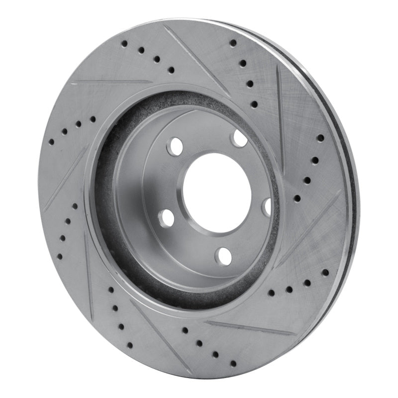 R1 2001-2011 Ford Explorer Sport Front Left Drilled & Slotted Silver Brake Rotor