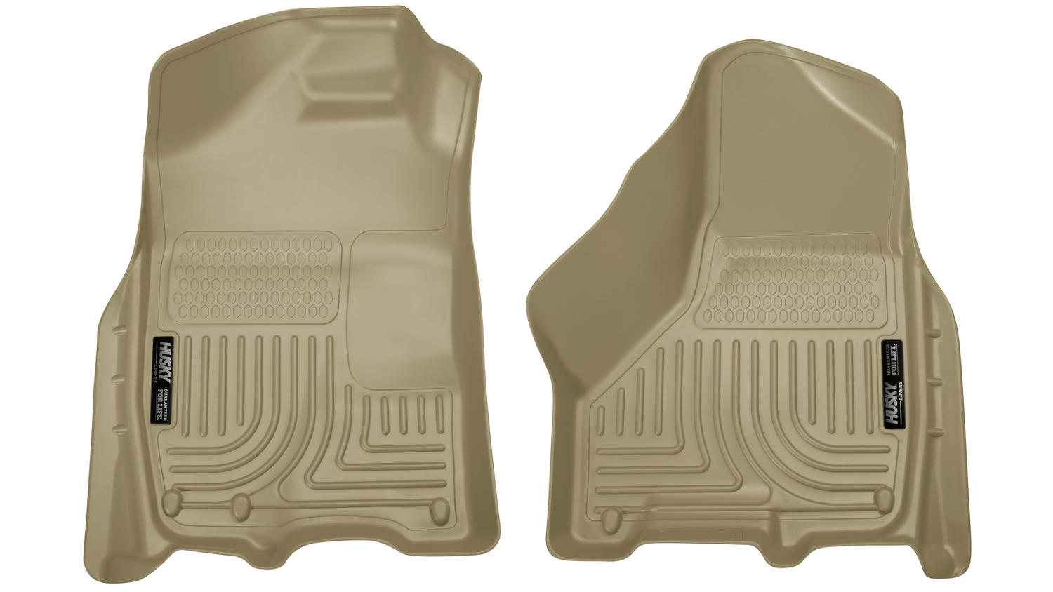 Weatherbeater Front Floor Liners For 2009-2024 Ram 1500/2500/3500 Tan Husky Liners
