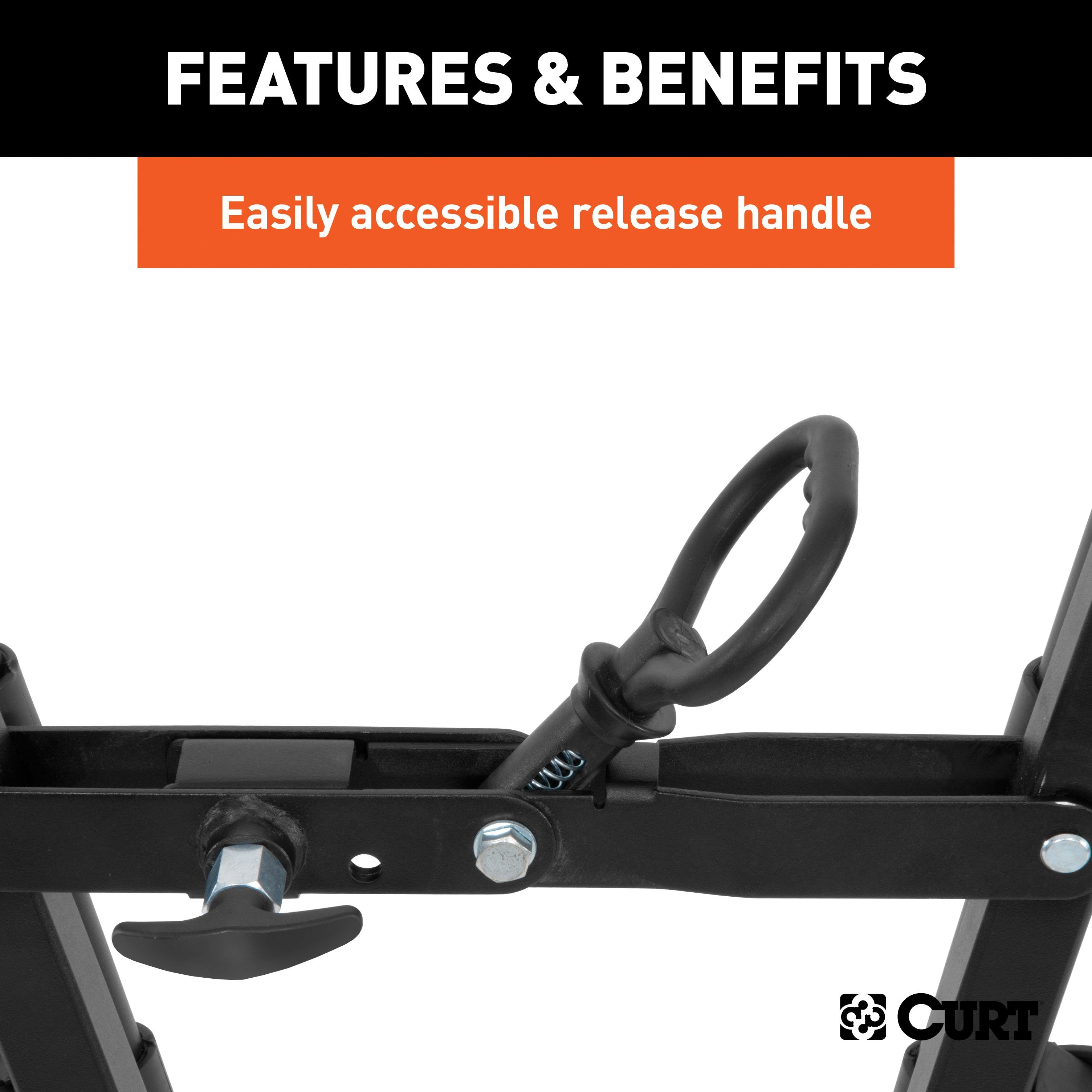 CURT Clamp-On Trailer Hitch Bike Rack Mount, Fits 2-Inch Shank, 3 Bicycles Model 18013