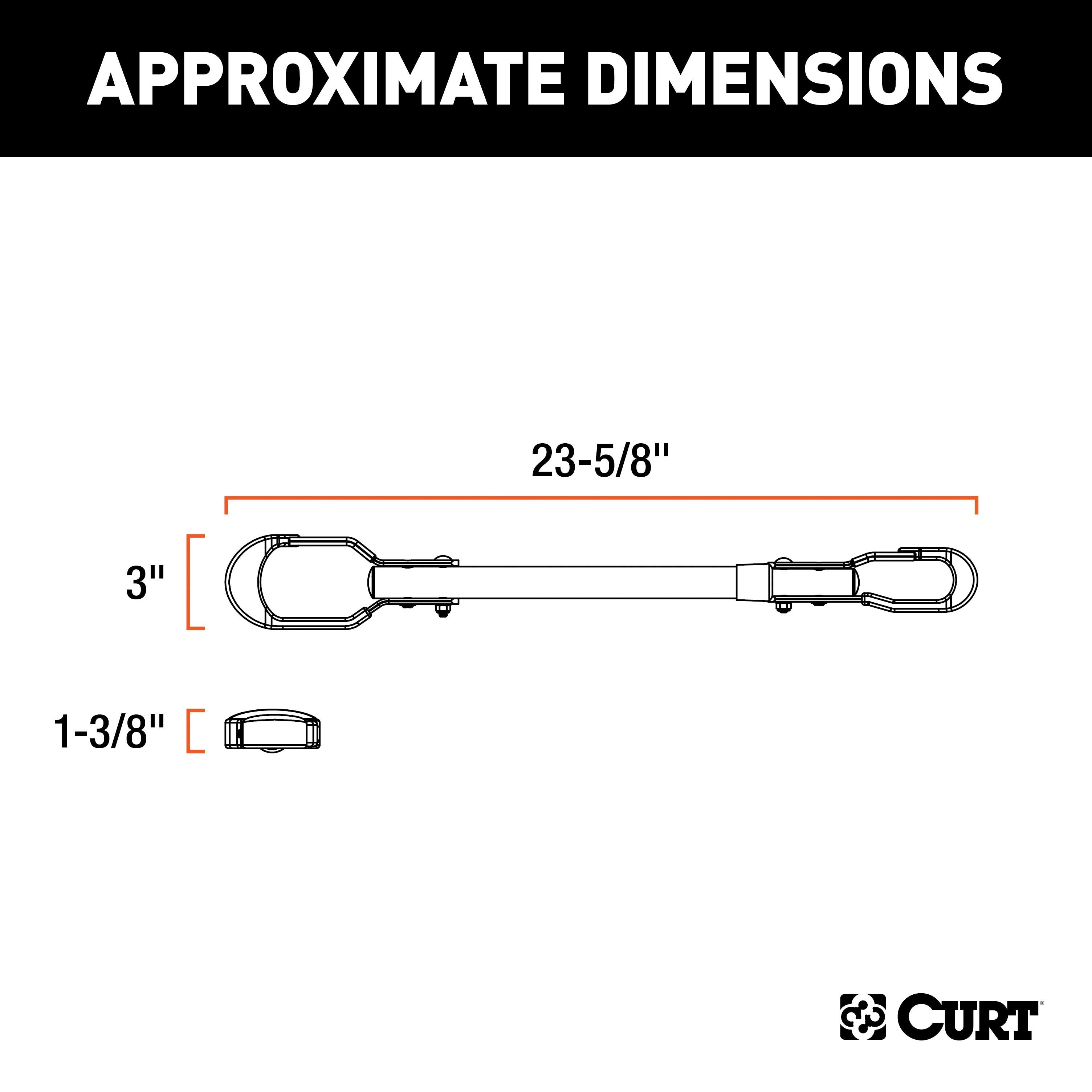 CURT Adjustable 22-1/2 to 31-Inch Bike Rack Adapter for Women's Bike, Angled Frame Model 18016