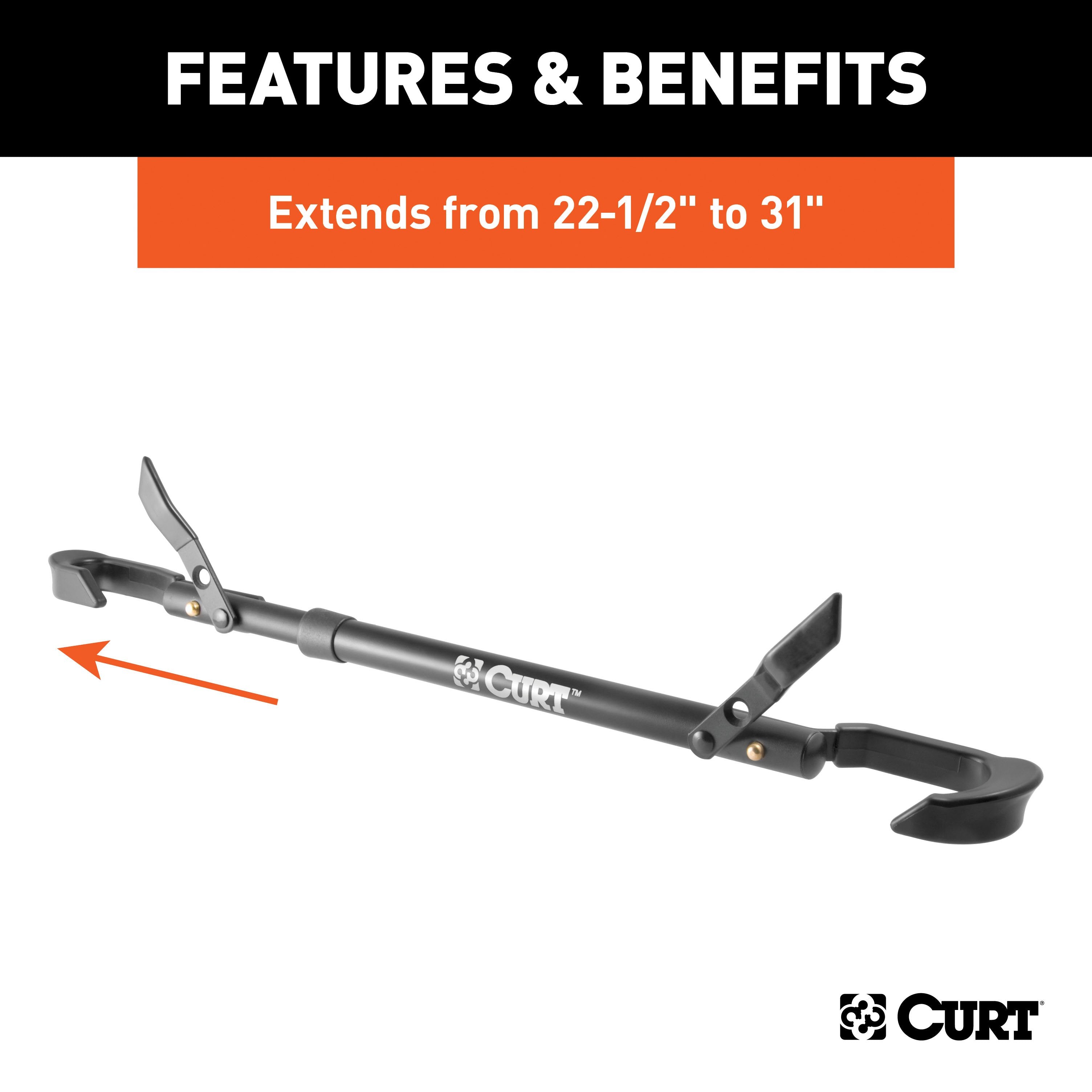 CURT Adjustable 22-1/2 to 31-Inch Bike Rack Adapter for Women's Bike, Angled Frame Model 18016