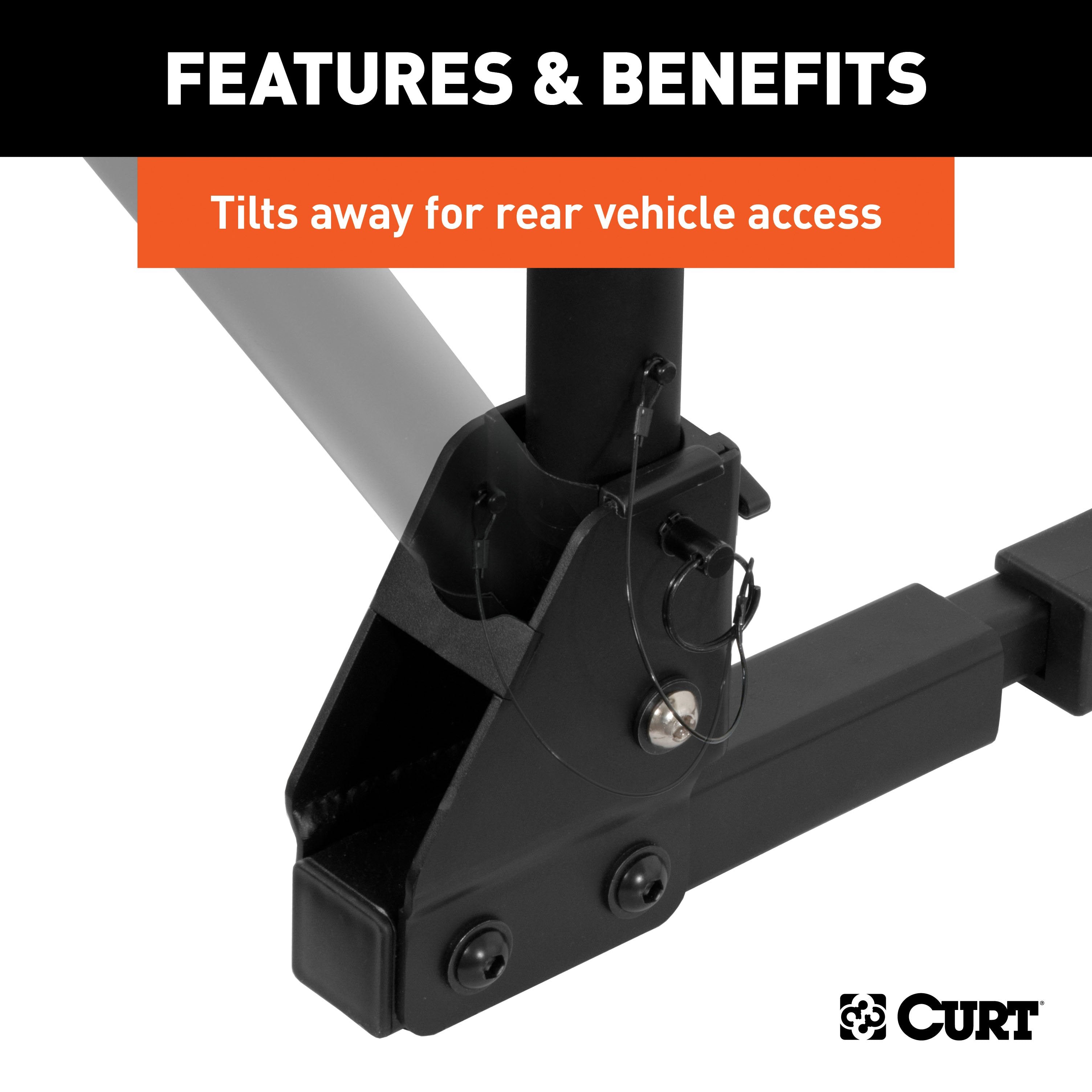 CURT Extendable Trailer Hitch Bike Rack Mount, Fits 1-1/4, 2-Inch Receiver, 2 or 4 Bicycles Model 18030