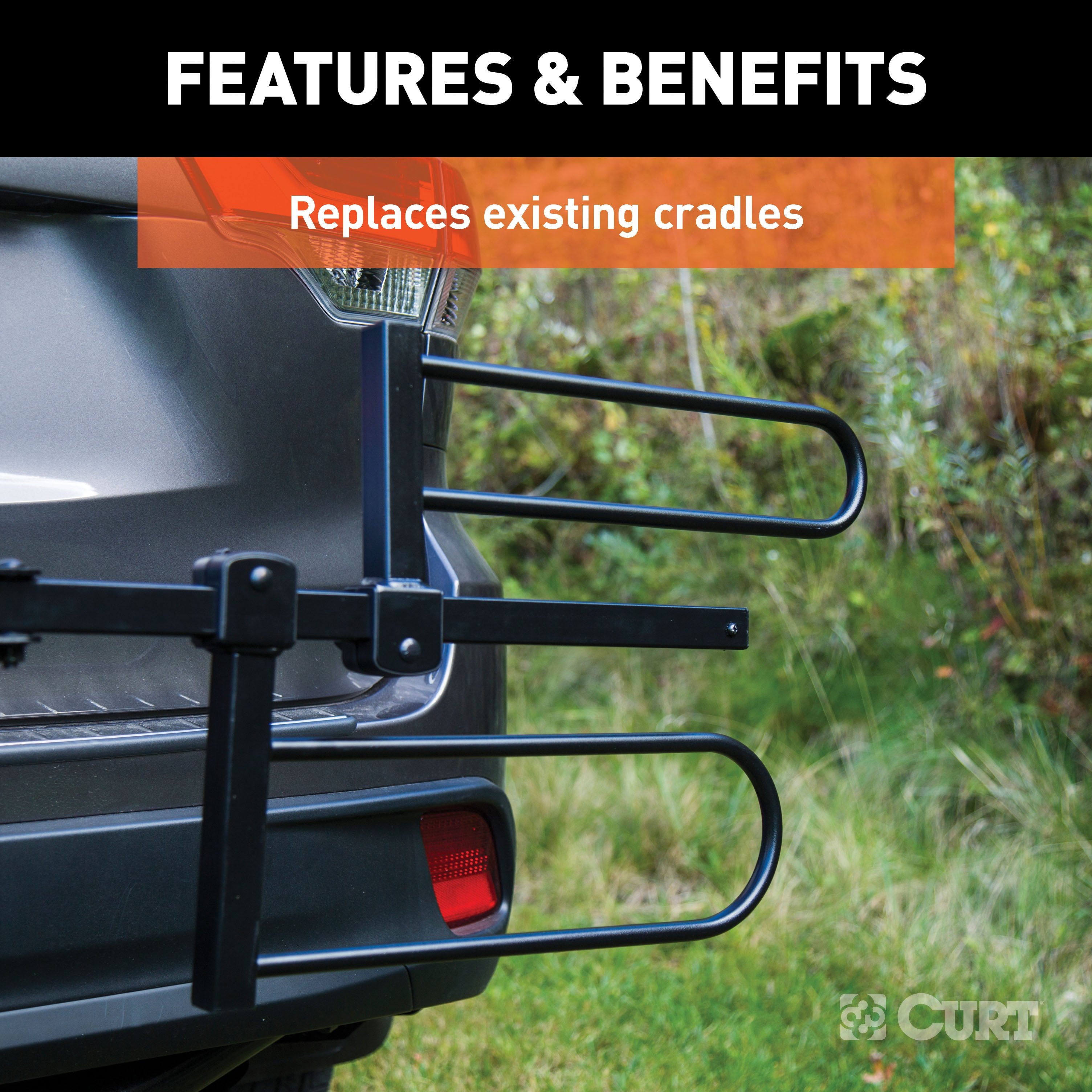 CURT Tray-Style Bike Rack Cradles for Fat Tires Up to 4-7/8 Inches Wide, 2-Pack Model 18091