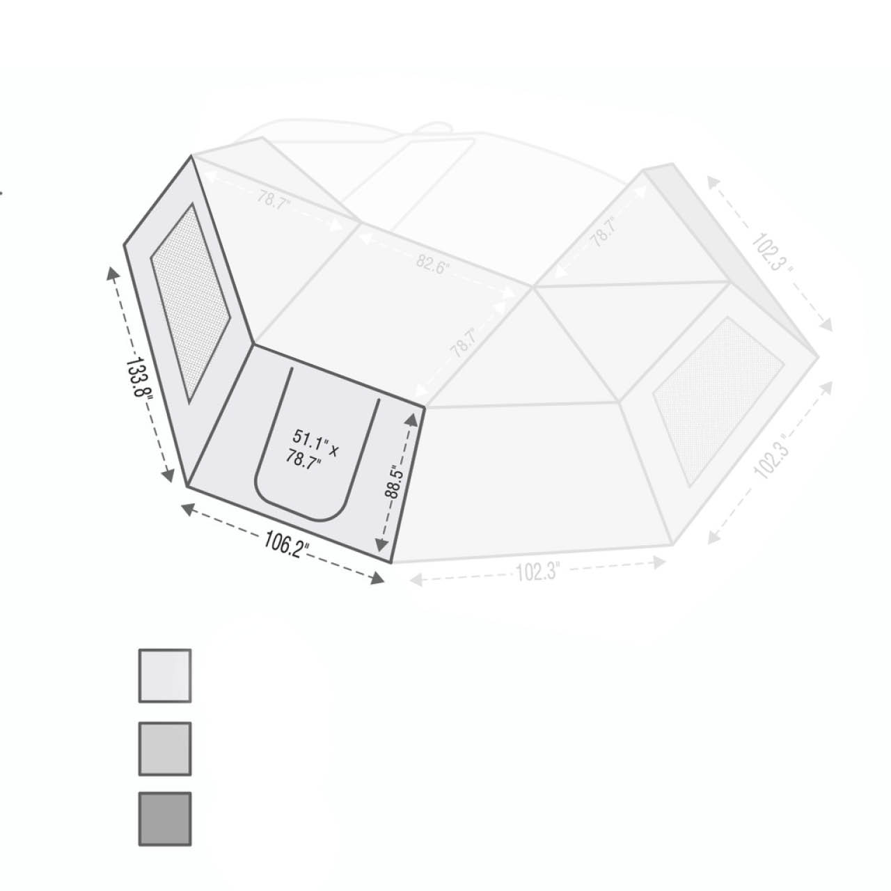 Nomadic Awning 270 for Driver Side Wall 1 270 Awning Wall 1 Overland Vehicle Systems