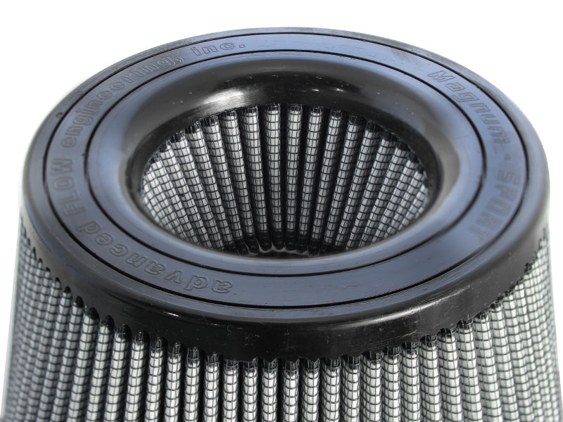 Universal aFe Magnum FLOW air filter with a black rubber base and metal mesh design for enhanced airflow and filtration.