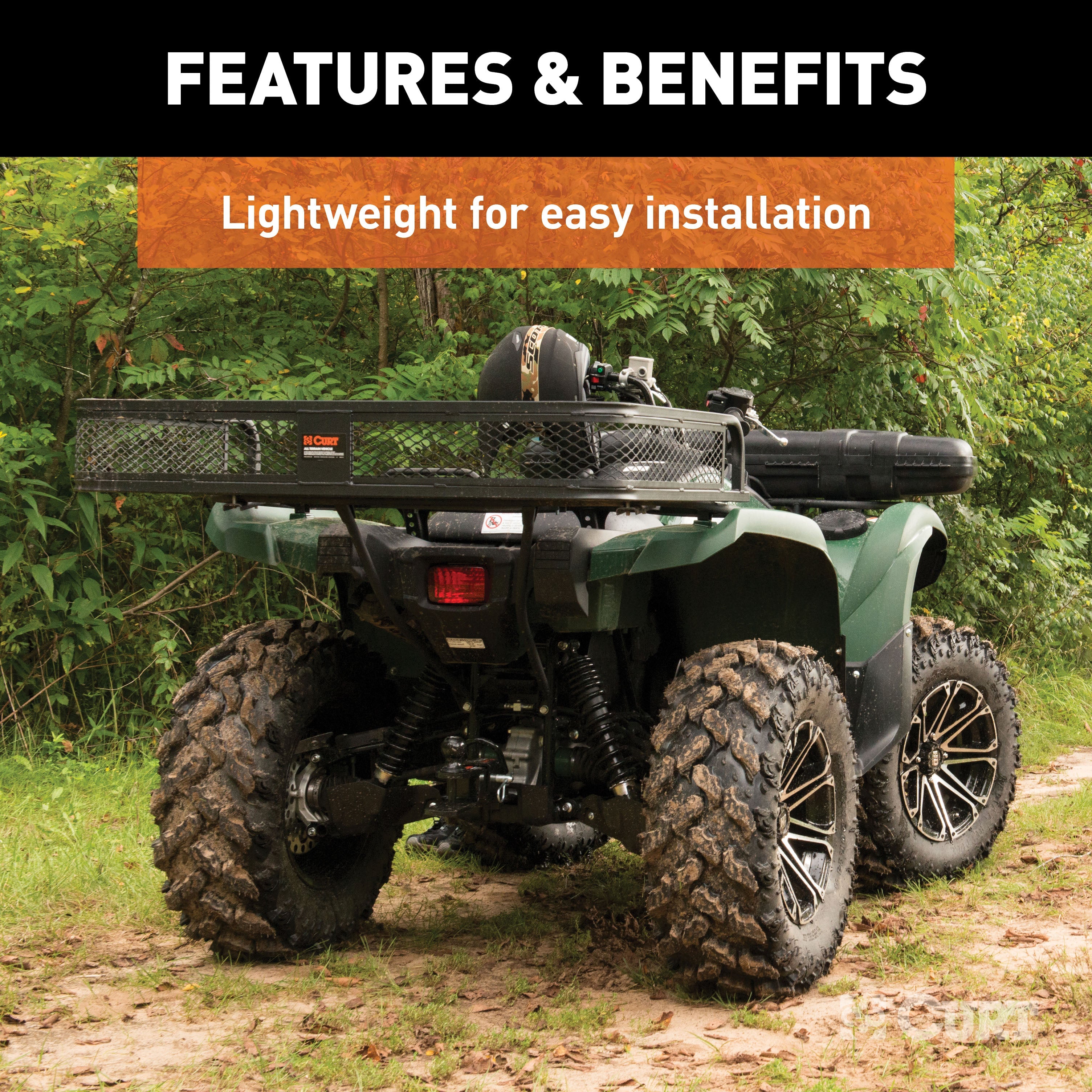 CURT 41 x 26-Inch Universal ATV Cargo Carrier, Black Steel Model 18101