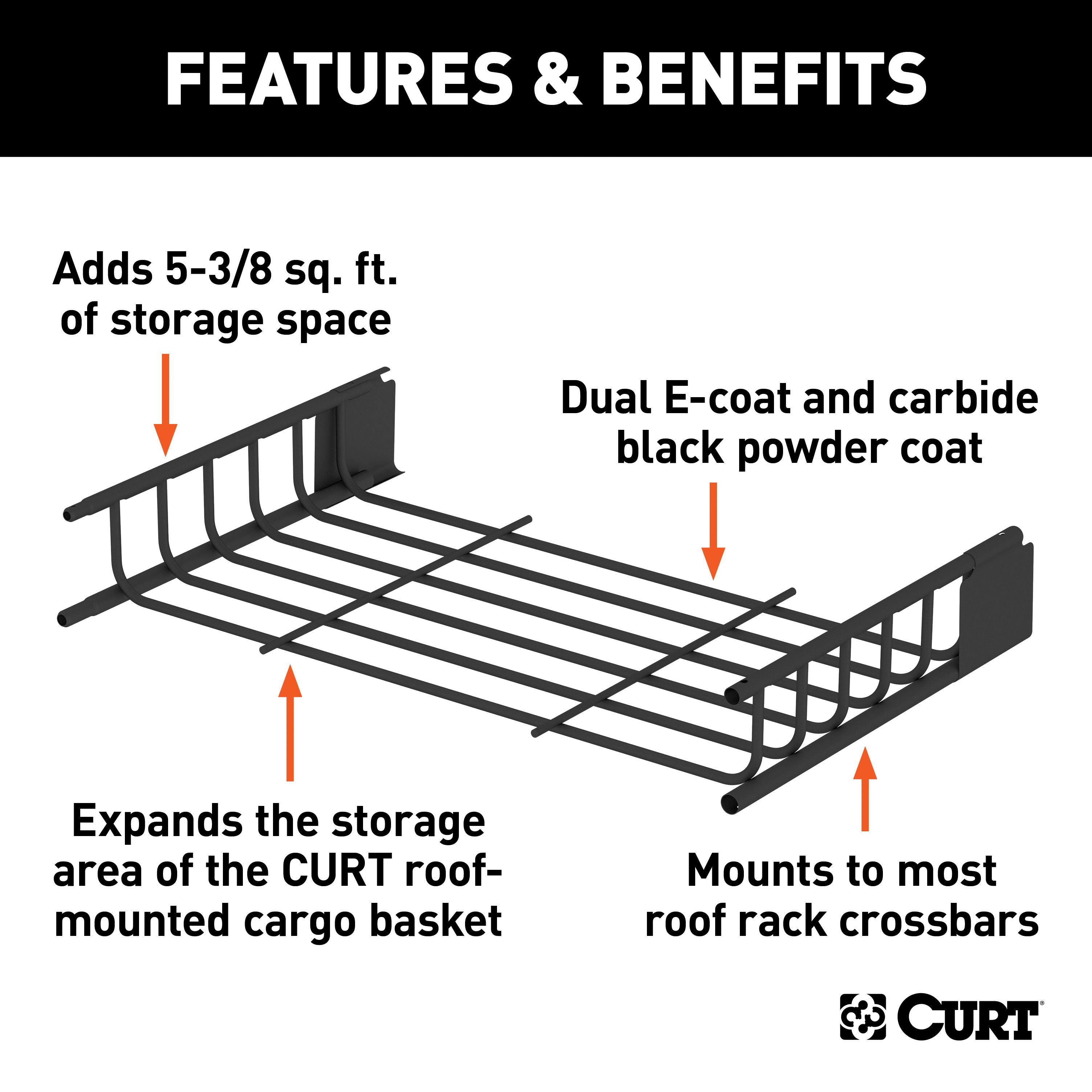 CURT 21 x 37-Inch Roof Rack Extension for Cargo Carrier 18115 Model 18117