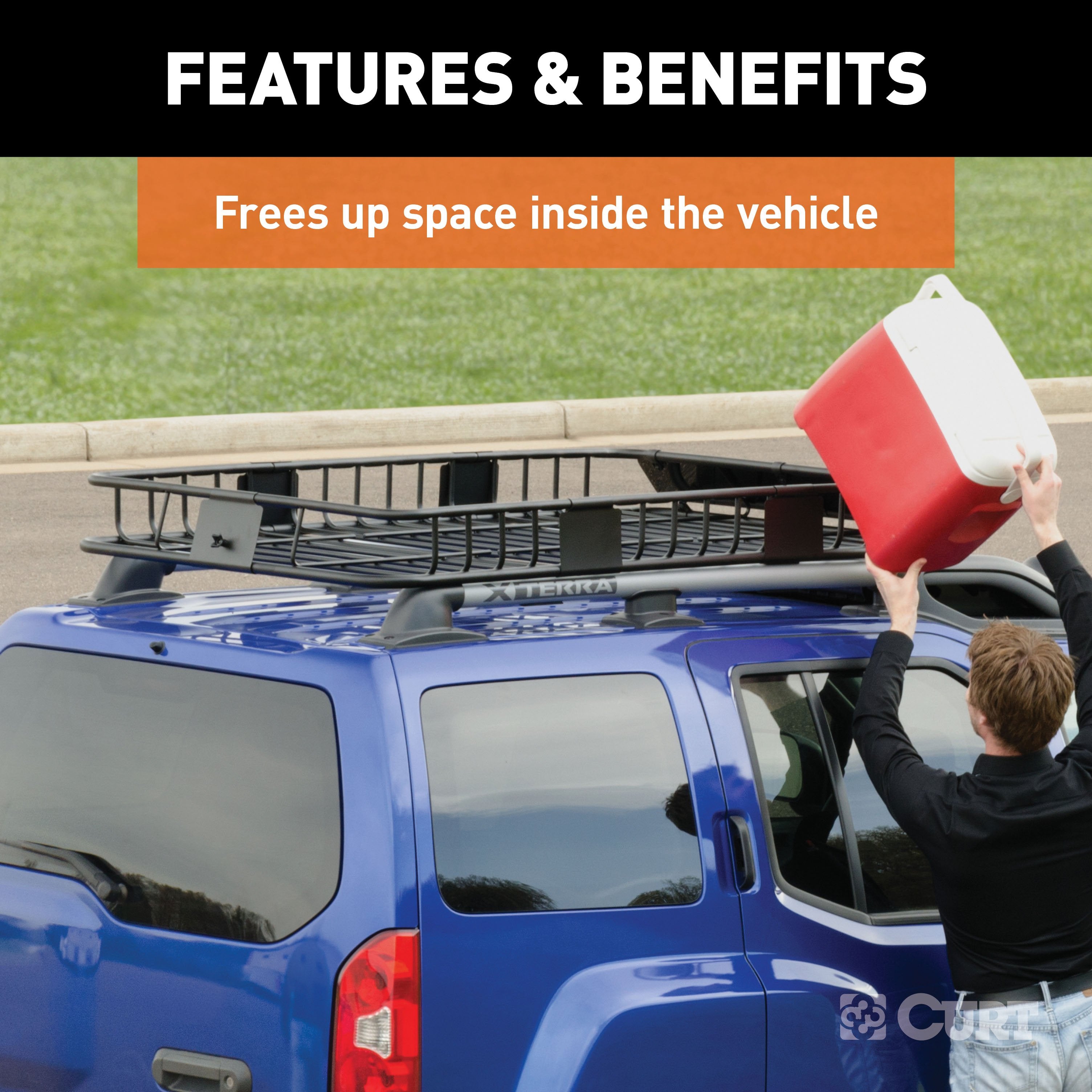 CURT 21 x 37-Inch Roof Rack Extension for Cargo Carrier 18115 Model 18117