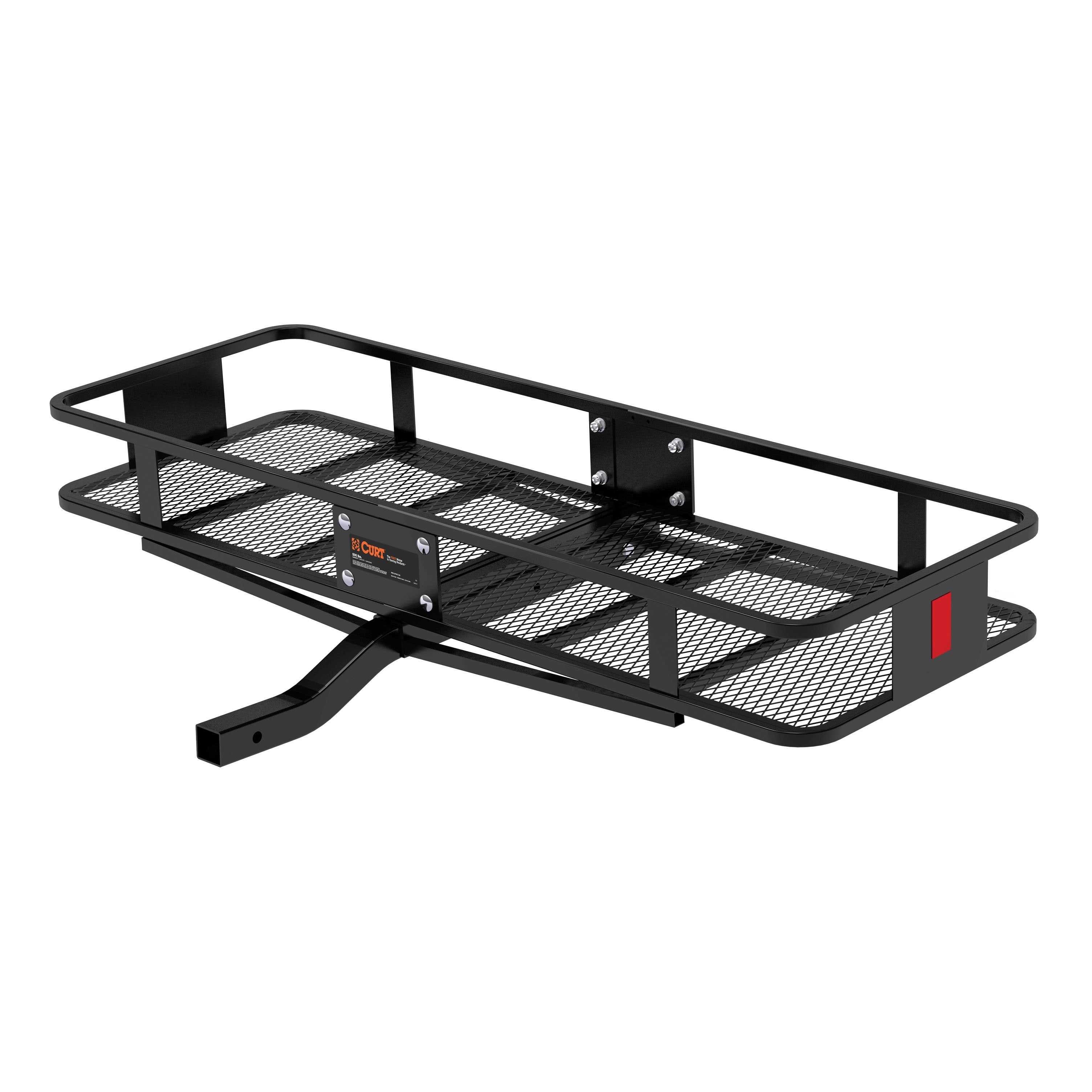 CURT 60 x 20-Inch Basket Hitch Cargo Carrier, 500 lbs Capacity, Black Steel, 2-In Fixed Shank Model 18150