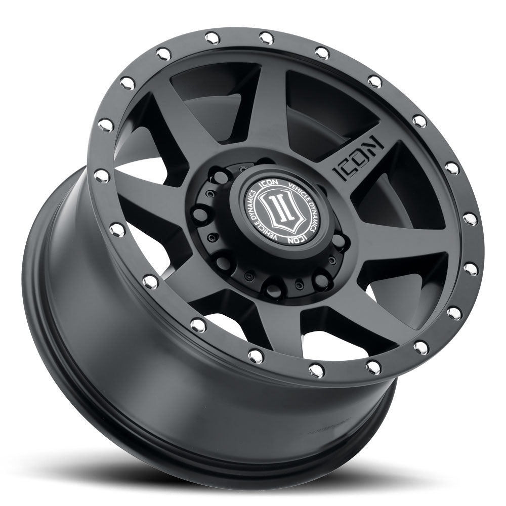 Rebound HD 17 X 8.5 / 8 X 170 6MM Offset 5 Inch Backspace Satin Black, ICON Alloys