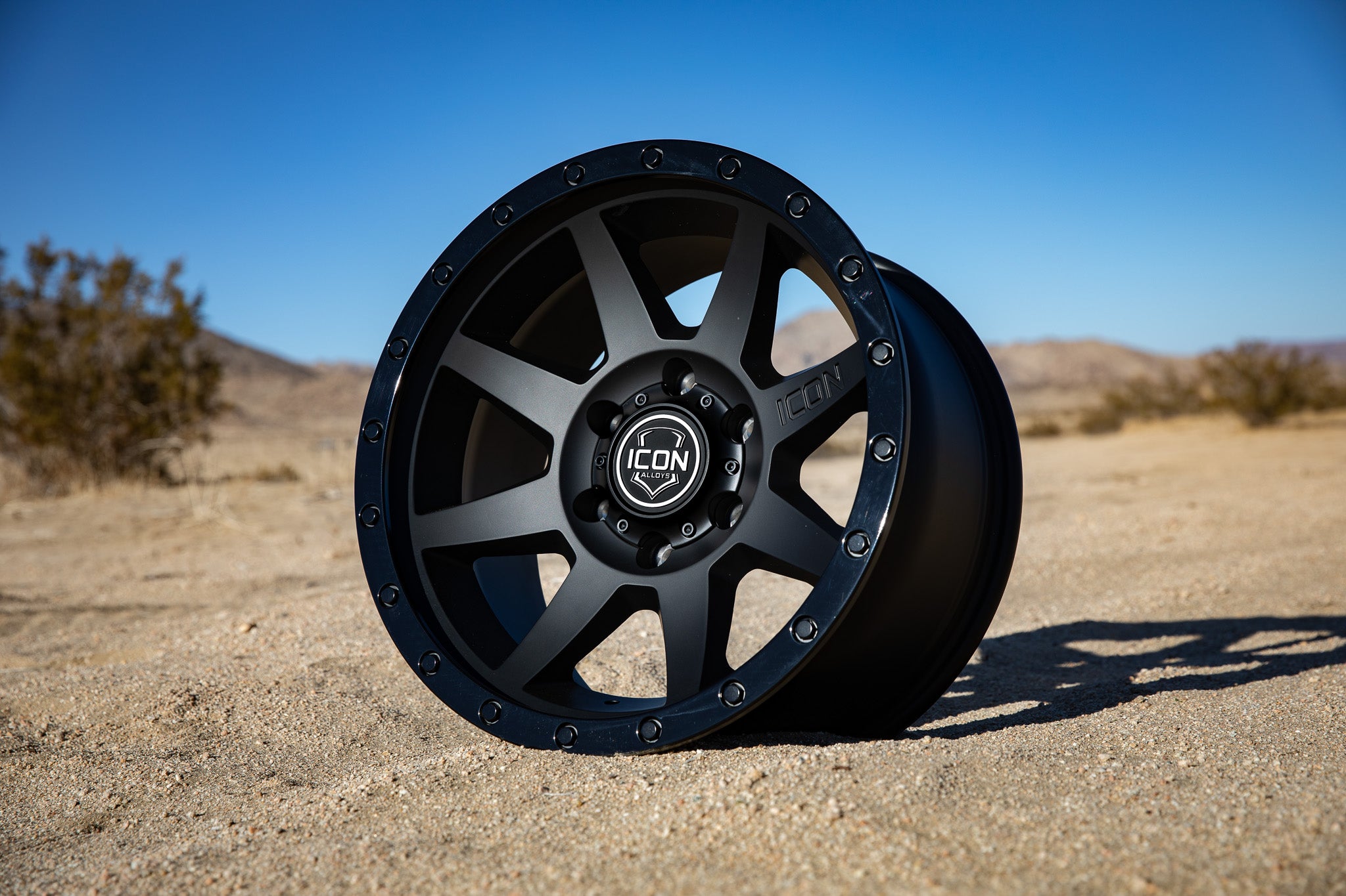 Rebound 17 X 8.5 / 6 X 5.5 0MM Offset 4.75 Inch Back Space Double Black, ICON Alloys