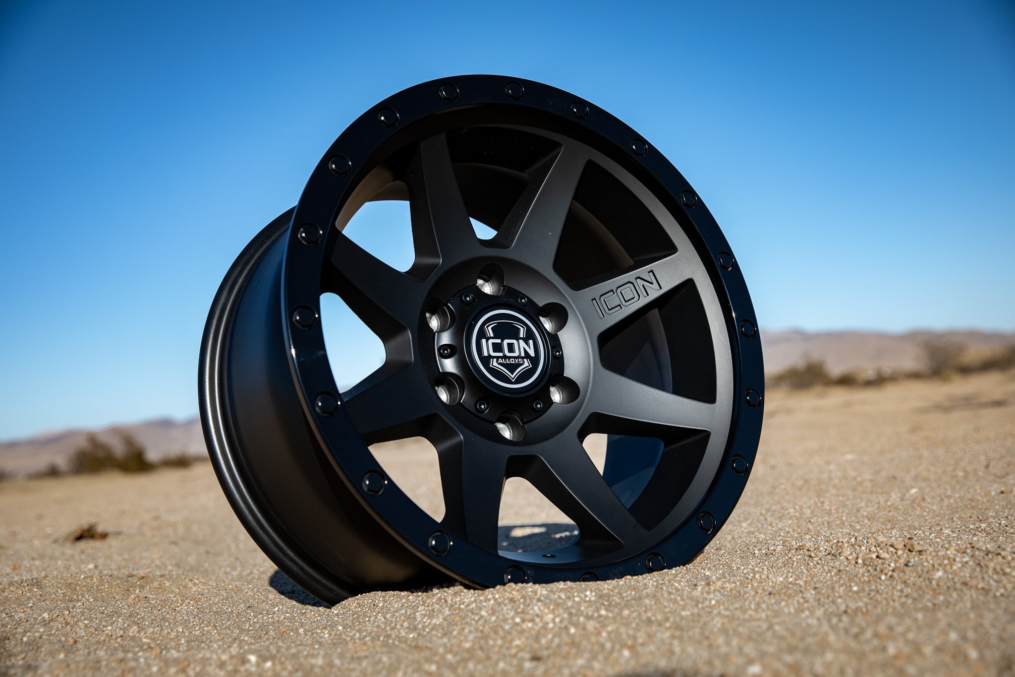Rebound 17 X 8.5 / 6 X 5.5 0MM Offset 4.75 Inch Back Space Double Black, ICON Alloys