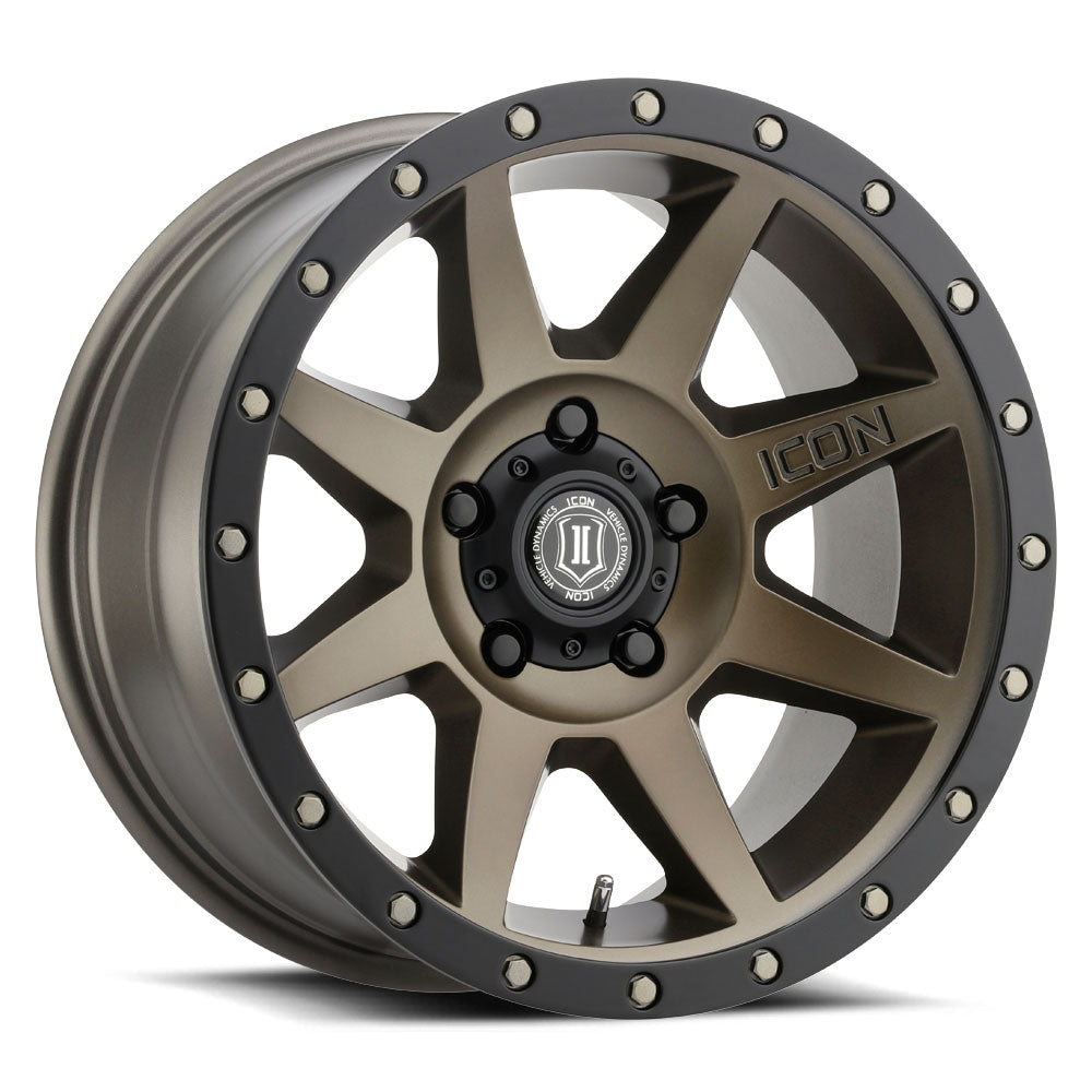 Rebound 17 X 8.5 / 5 X 5.5 / 0MM / 4.75 Inch Back Space Bronze, ICON Alloys