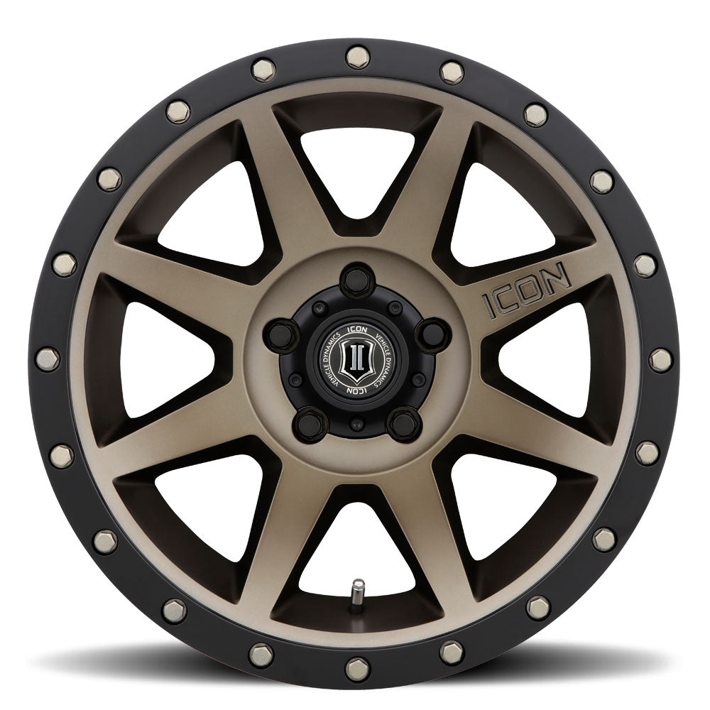 Rebound 17 X 8.5 / 5 X 5.5 / 0MM / 4.75 Inch Back Space Bronze, ICON Alloys