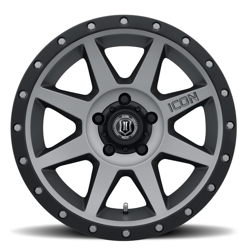 Rebound 17 X 8.5 / 5 X 5.5 / 0MM / 4.75 Inch Back Space Titanium, ICON Alloys