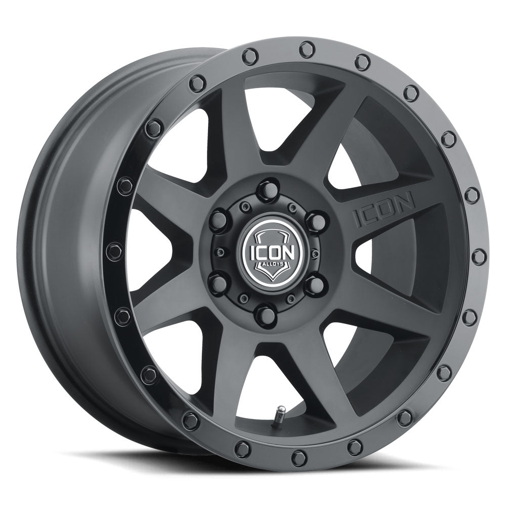 Rebound 18 X 9 / 6 X 135 6MM Offset 5.25 Inch Back Space Double Black, ICON Alloys