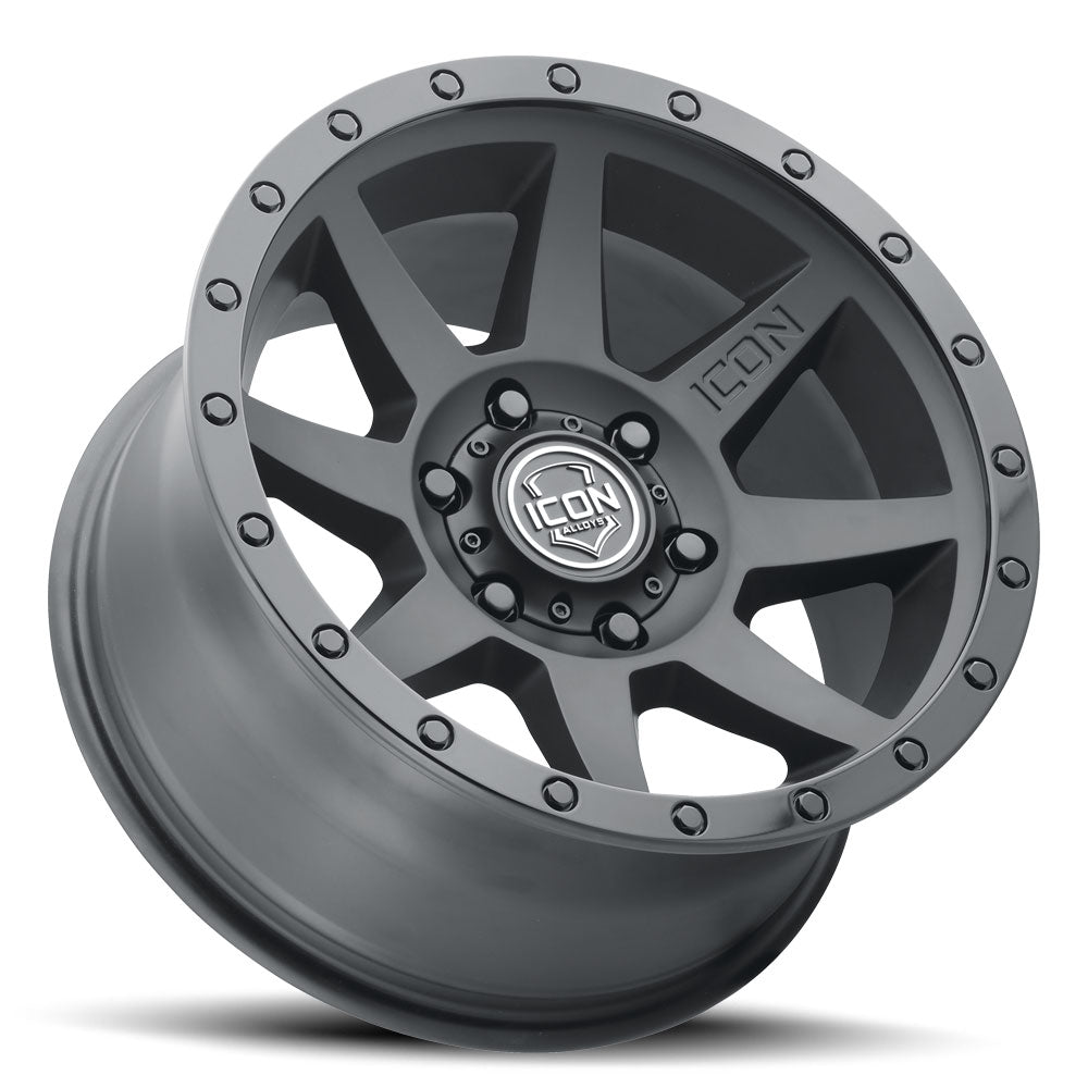 Rebound 18 X 9 / 6 X 5.5 0MM Offset 5 Inch Back Space Double Black, ICON Alloys