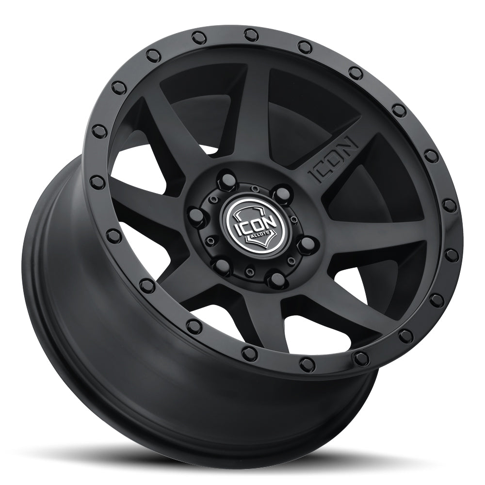 Rebound 20 X 9 / 5 X 5 -12MM Offset 4.5 Inch Back Space Double Black, ICON Alloys